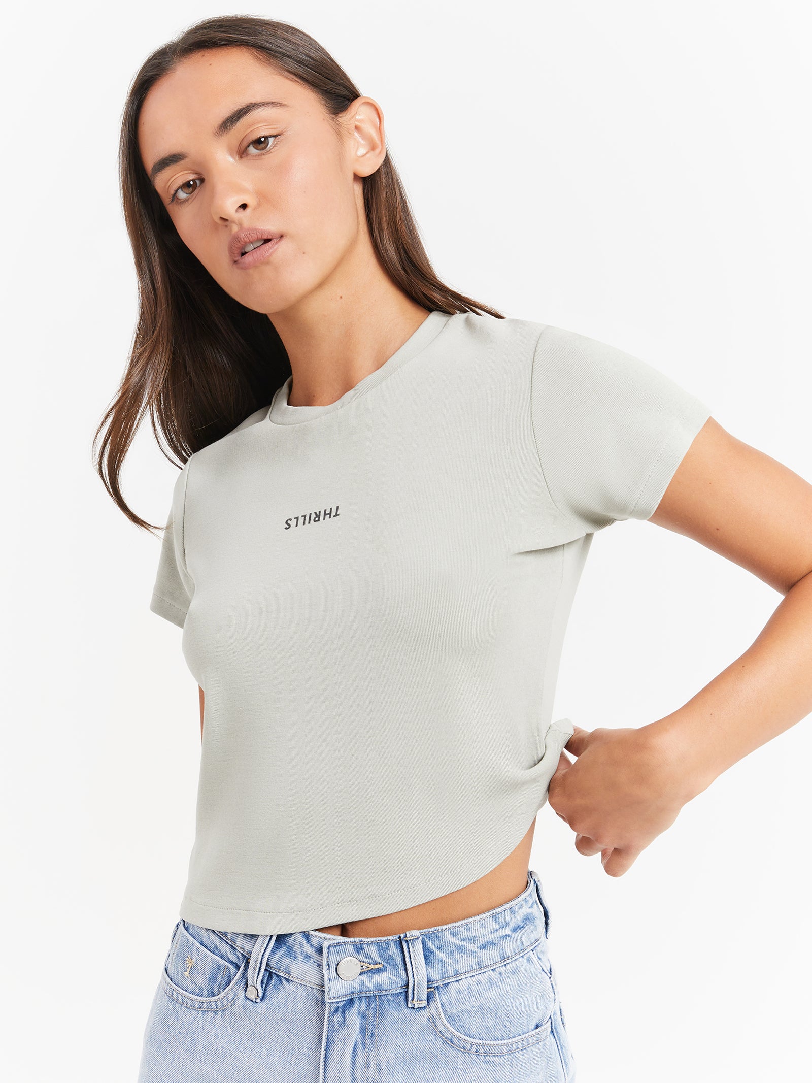 Minimal Thrills Mini T-Shirt in Sage Grey