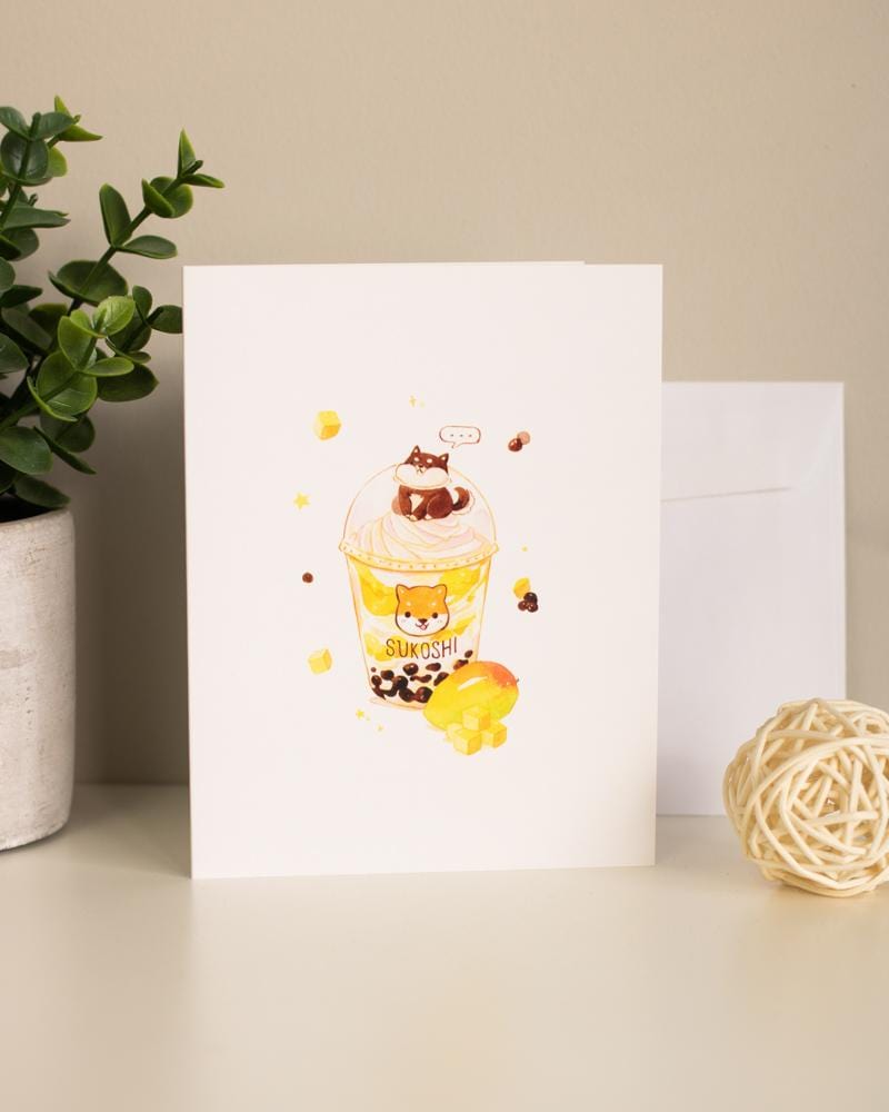 SUKOSHI x Penelope Mango Boba Greeting Card