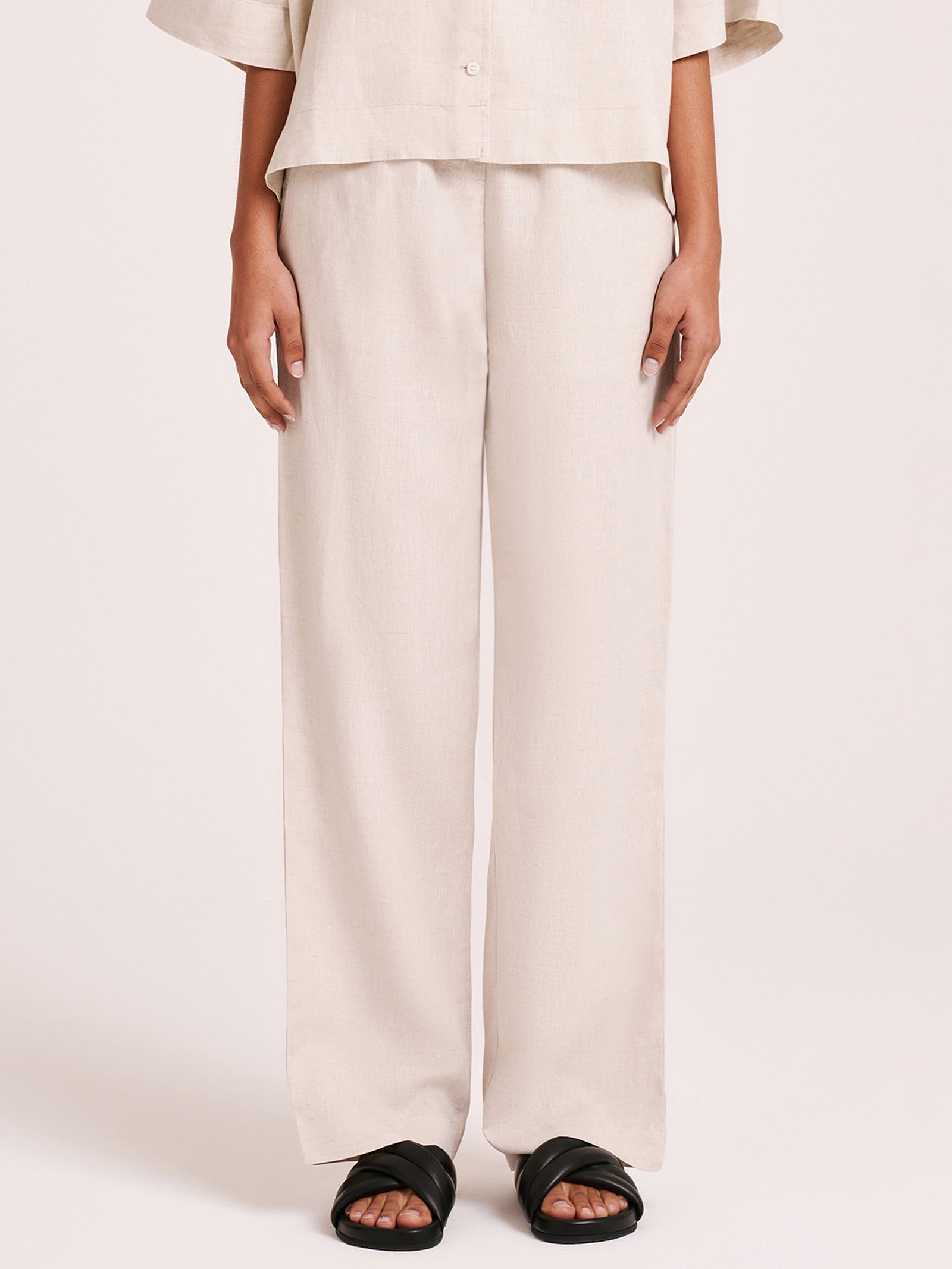 Linen Lounge Pants in Natural