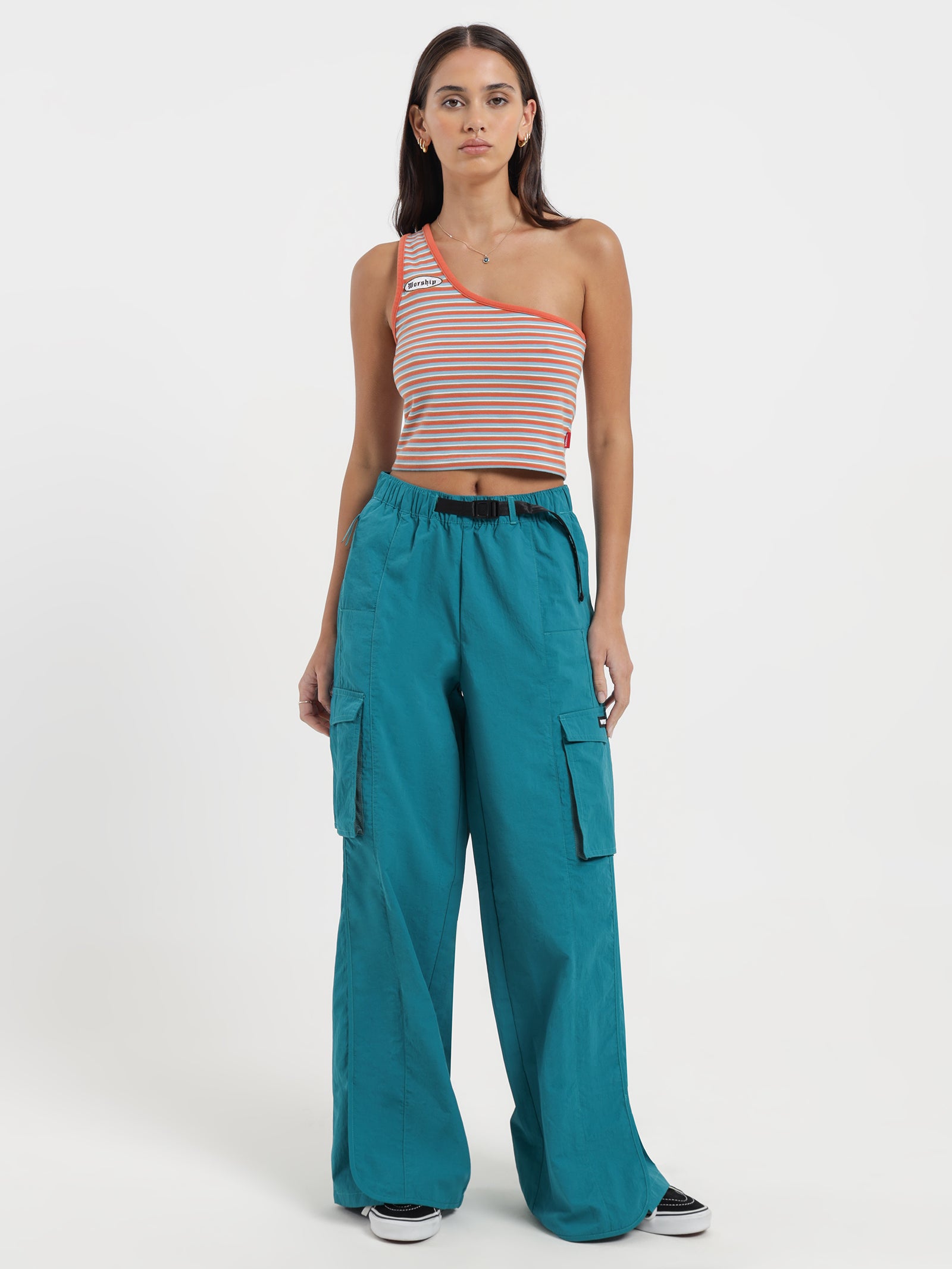 Curiosity Toggle Nylon Pants in Deep Lake