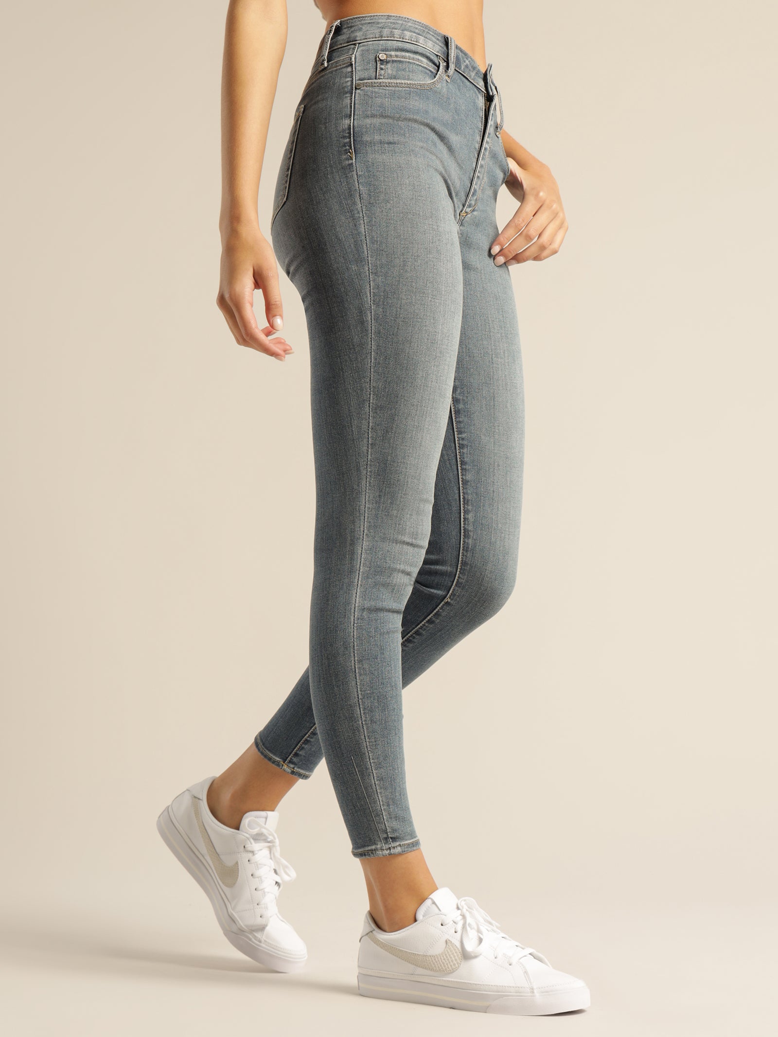 High Rise Lisa Ankle Hug Jeans in Aloha Blue Denim