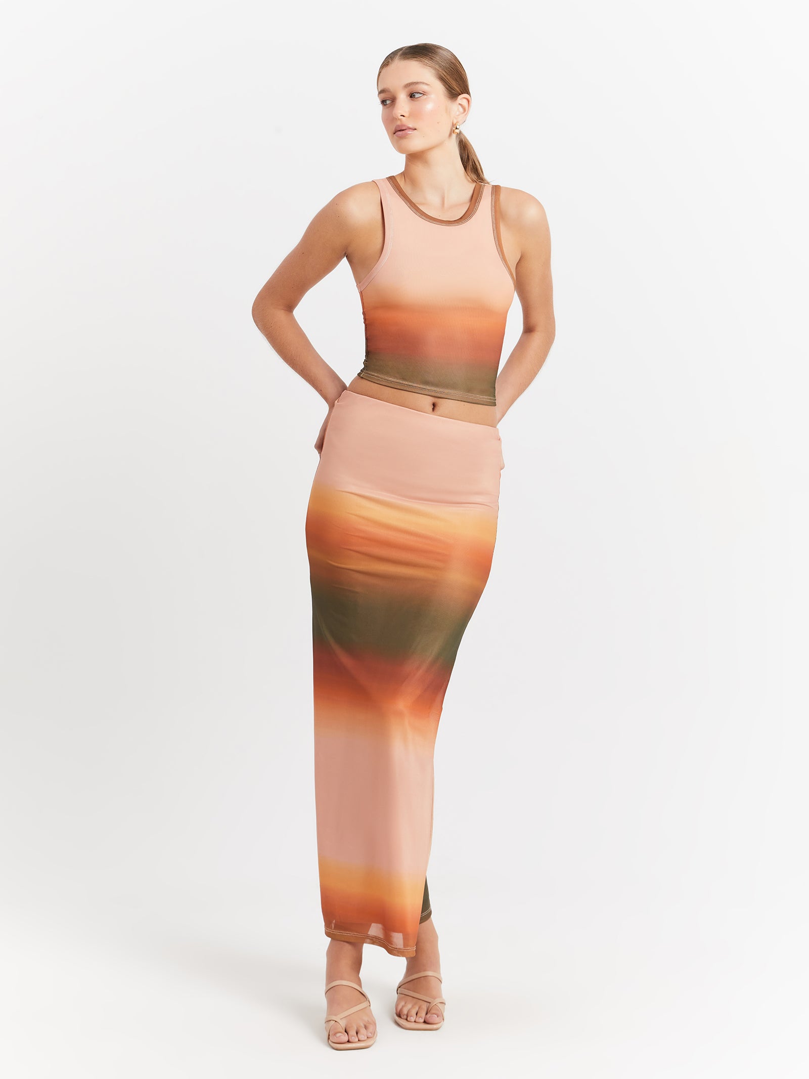 Solaris Mesh Skirt in Sunset