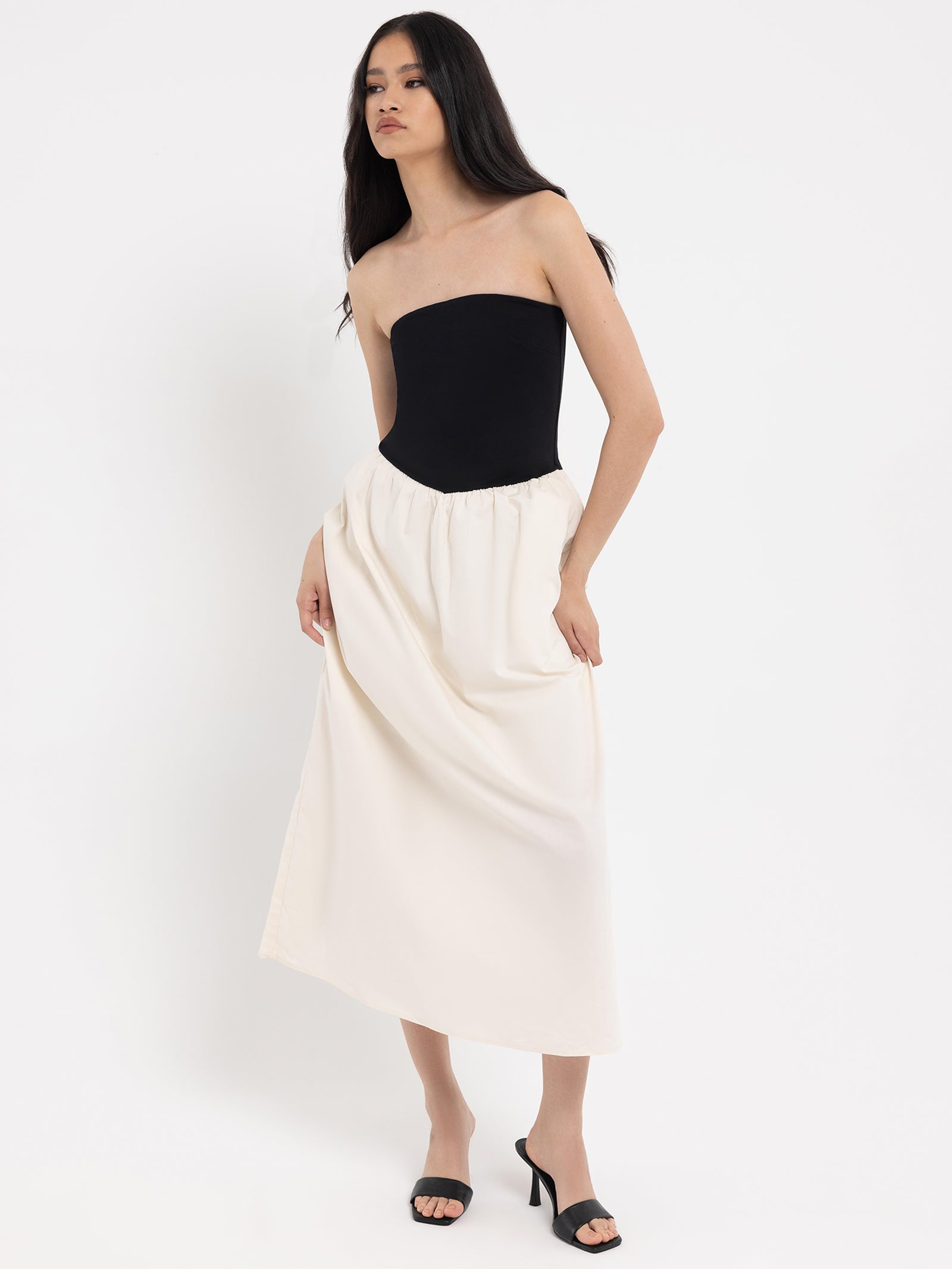 Yasmin Contrast Midi Dress