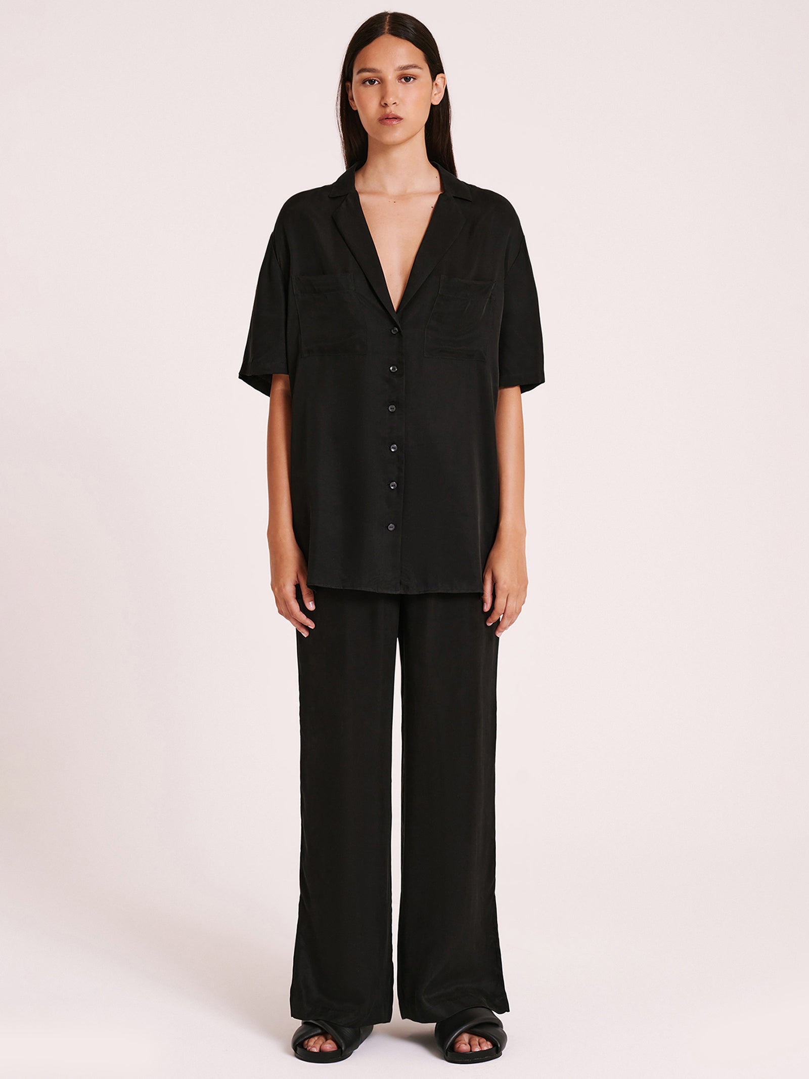 Lucia Cupro Shirt in Black