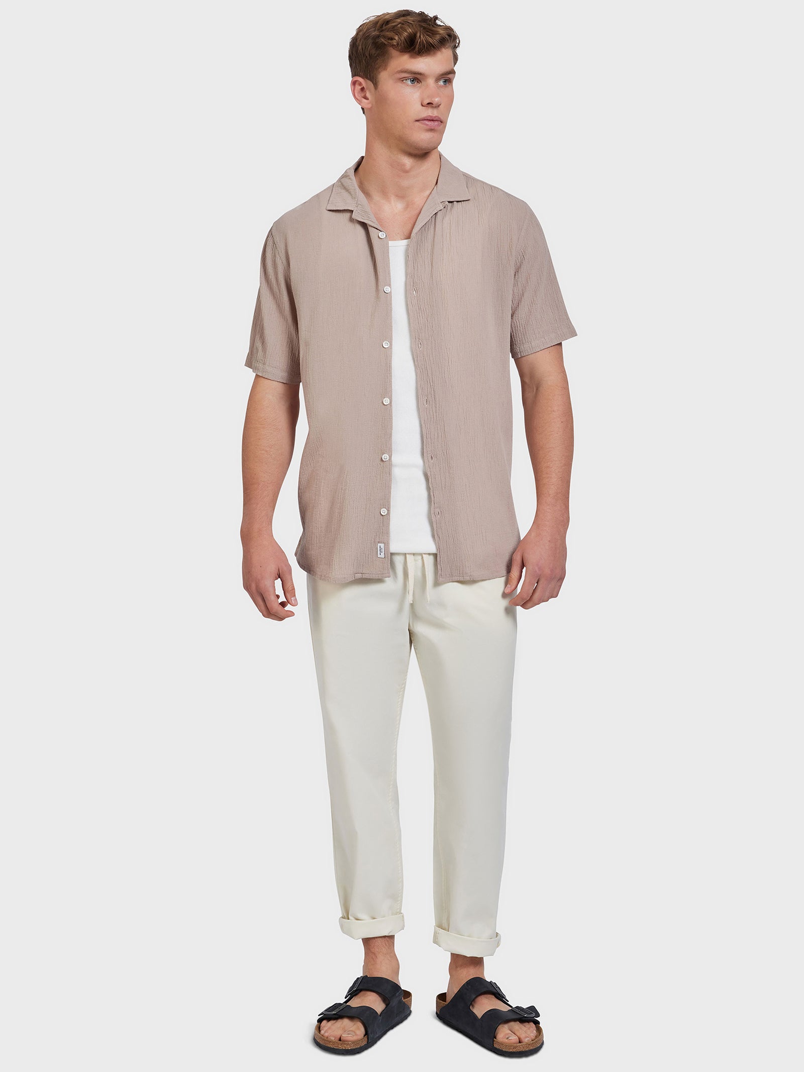 Bedford Short Sleeve Shirt in Warm Sand