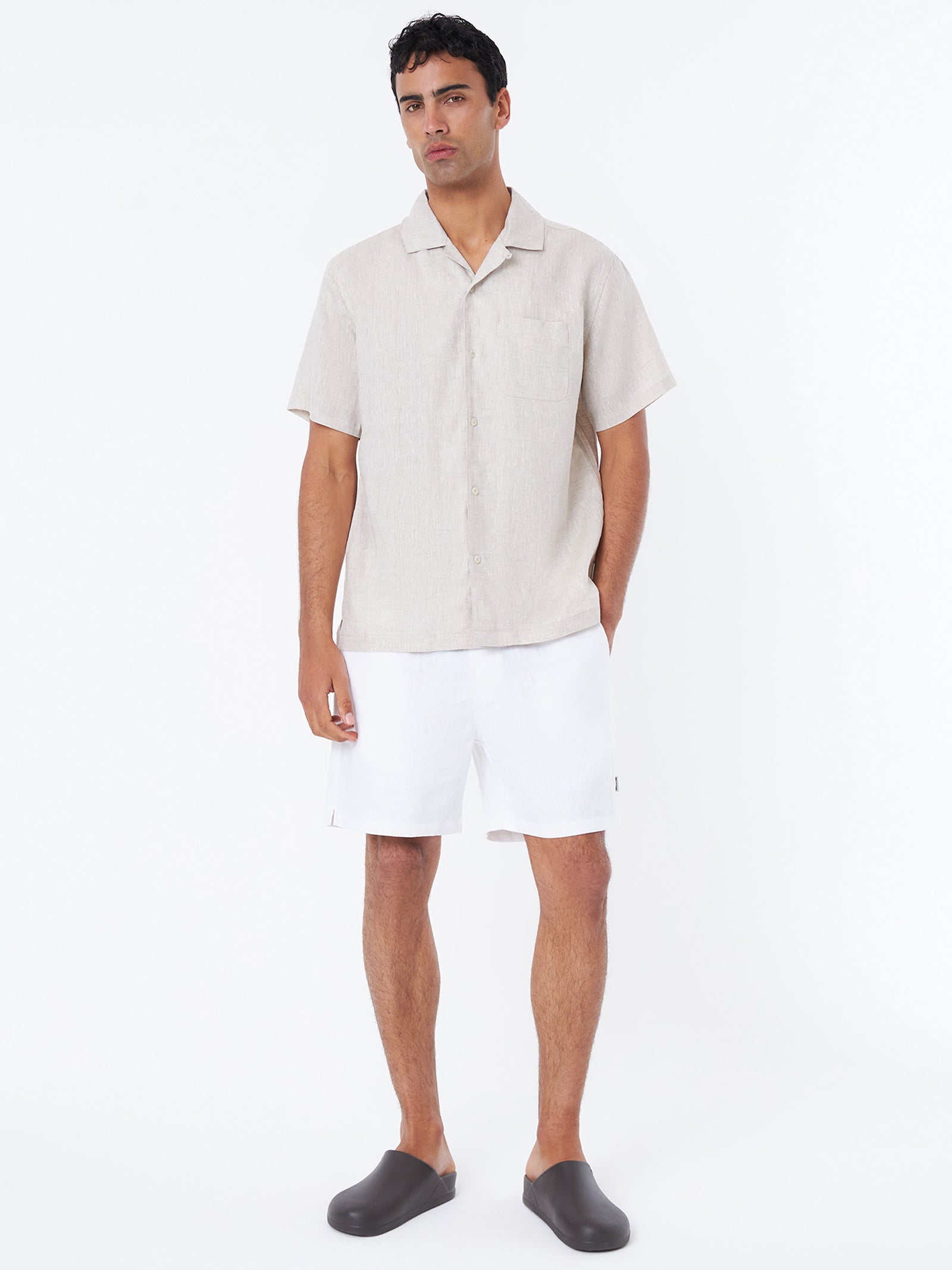 Luca Linen Resort Shirt - Natural