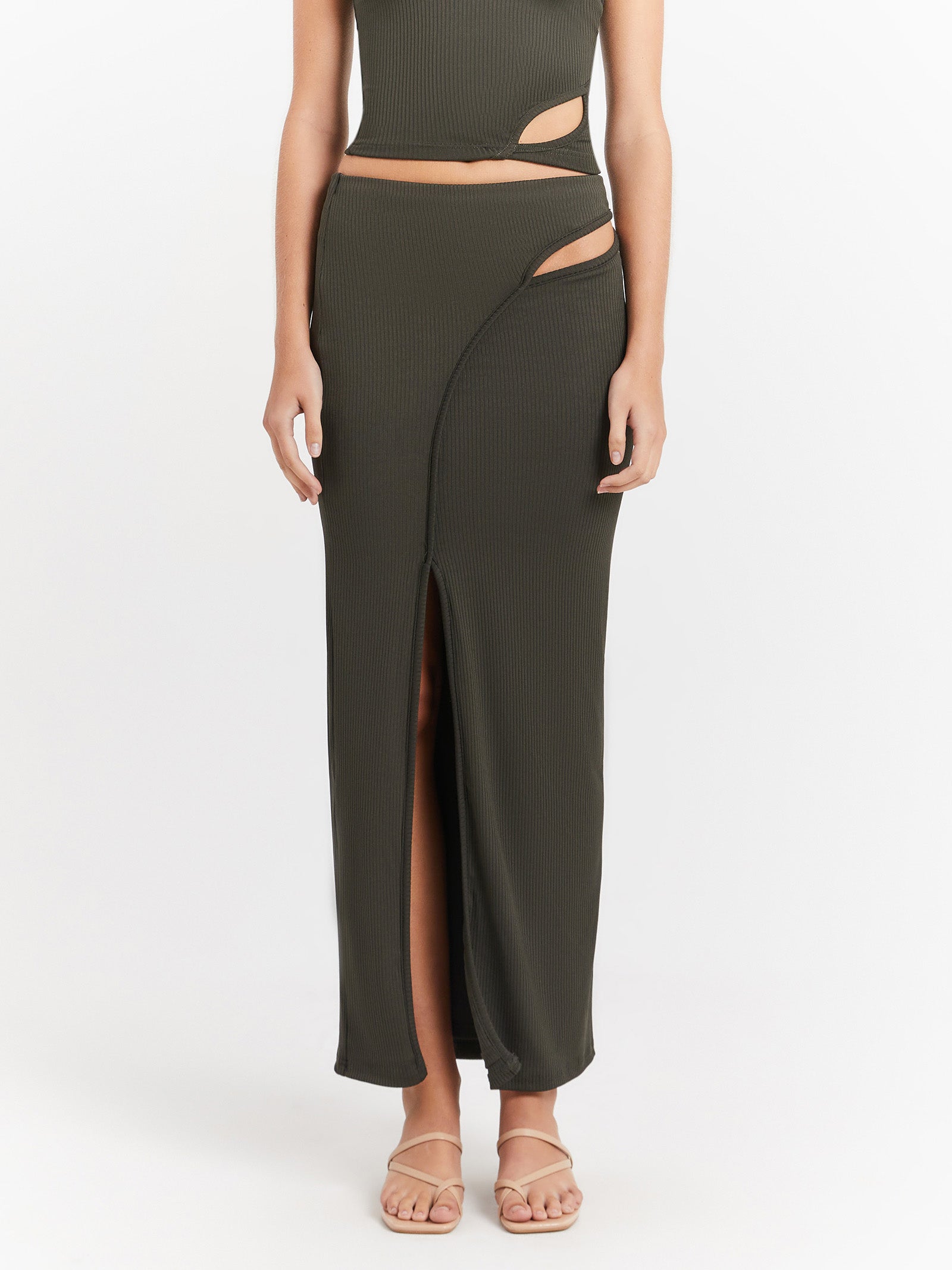 Azari Maxi Skirt in Seaweed