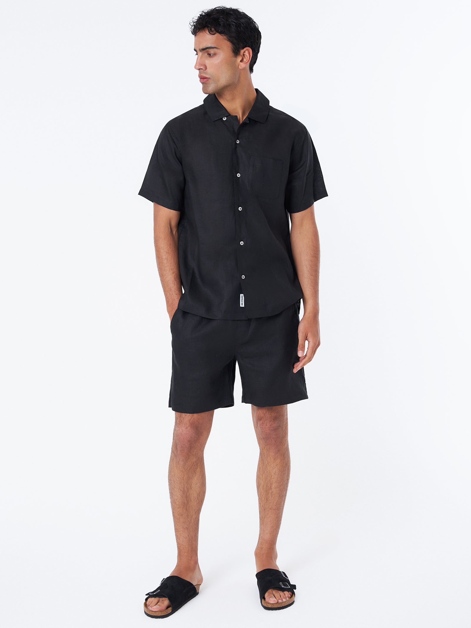 Luca Linen Short In Black