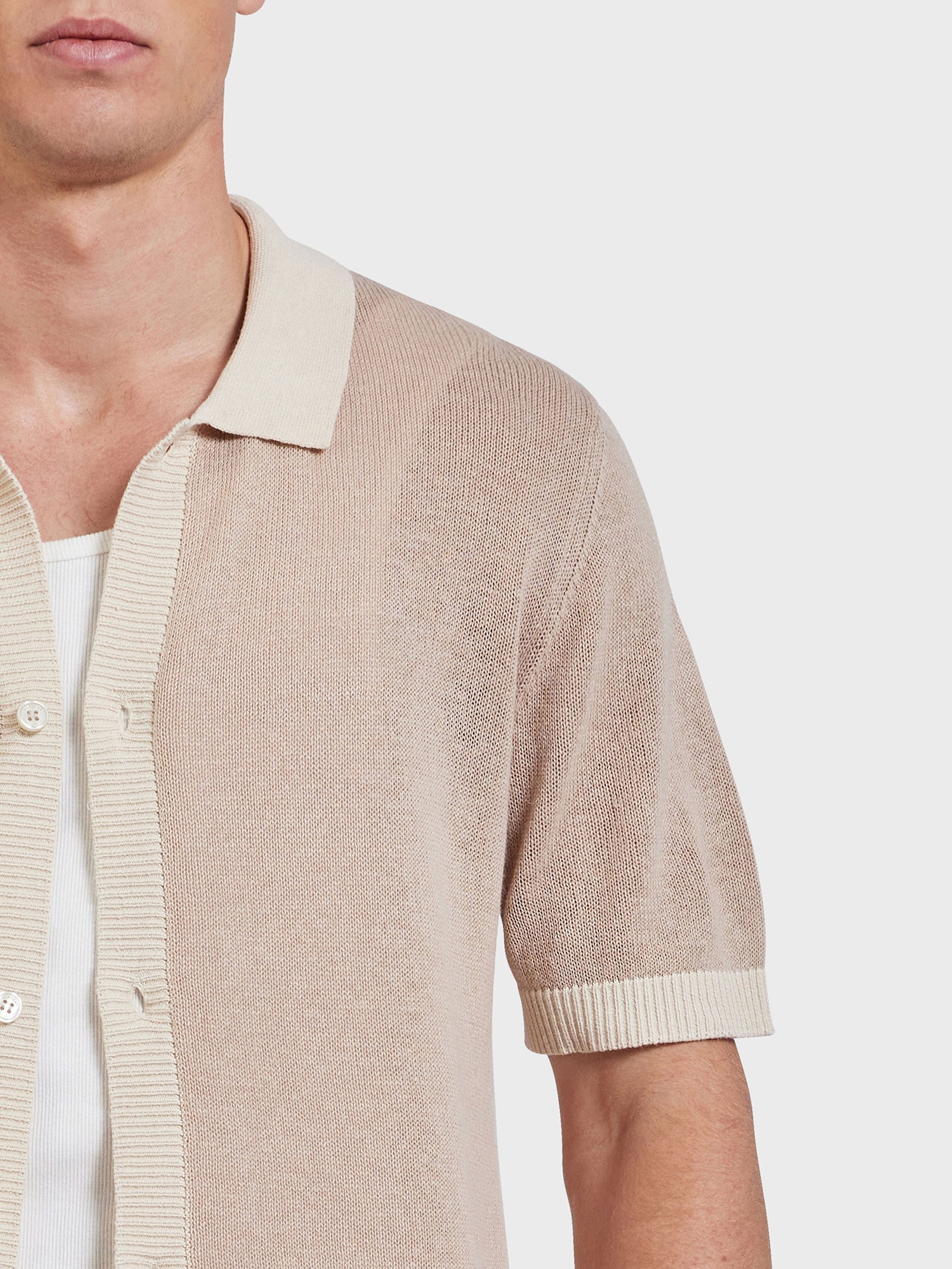 Gatsby Knit Polo Shirt in Stone