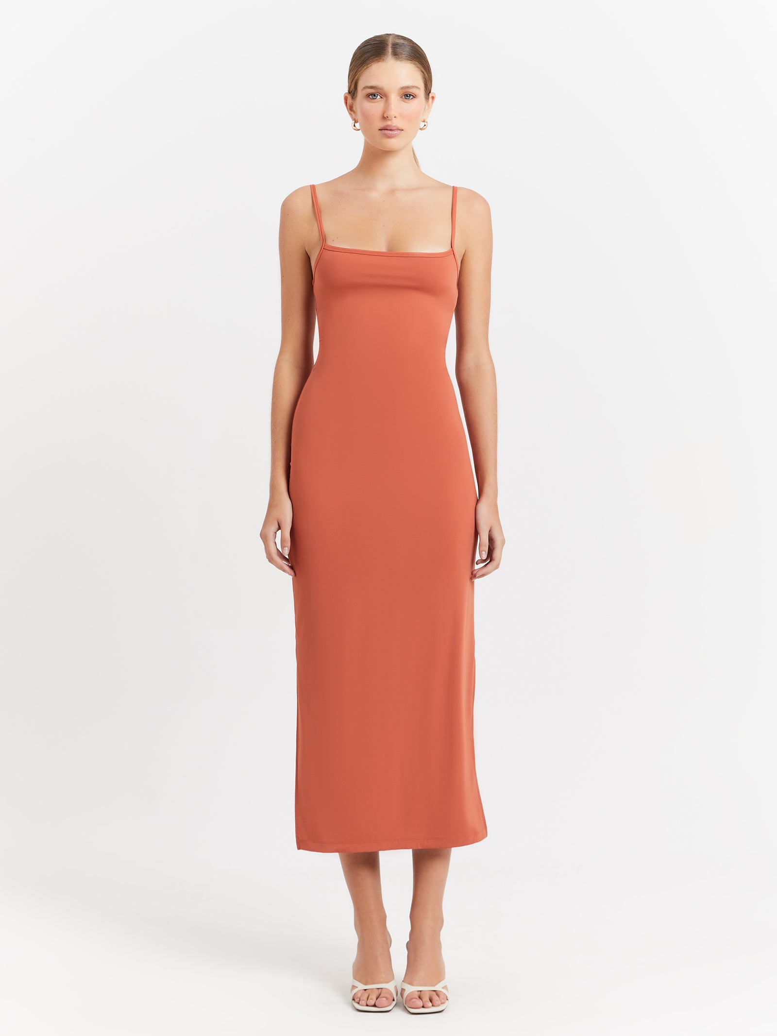 Mse Standard Low Back Dress in Sandstone