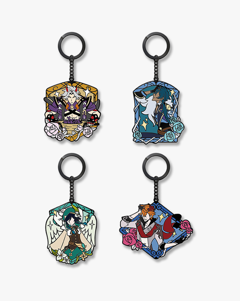 Genshin Impact Handsome Series Mosaic Metal Keychain