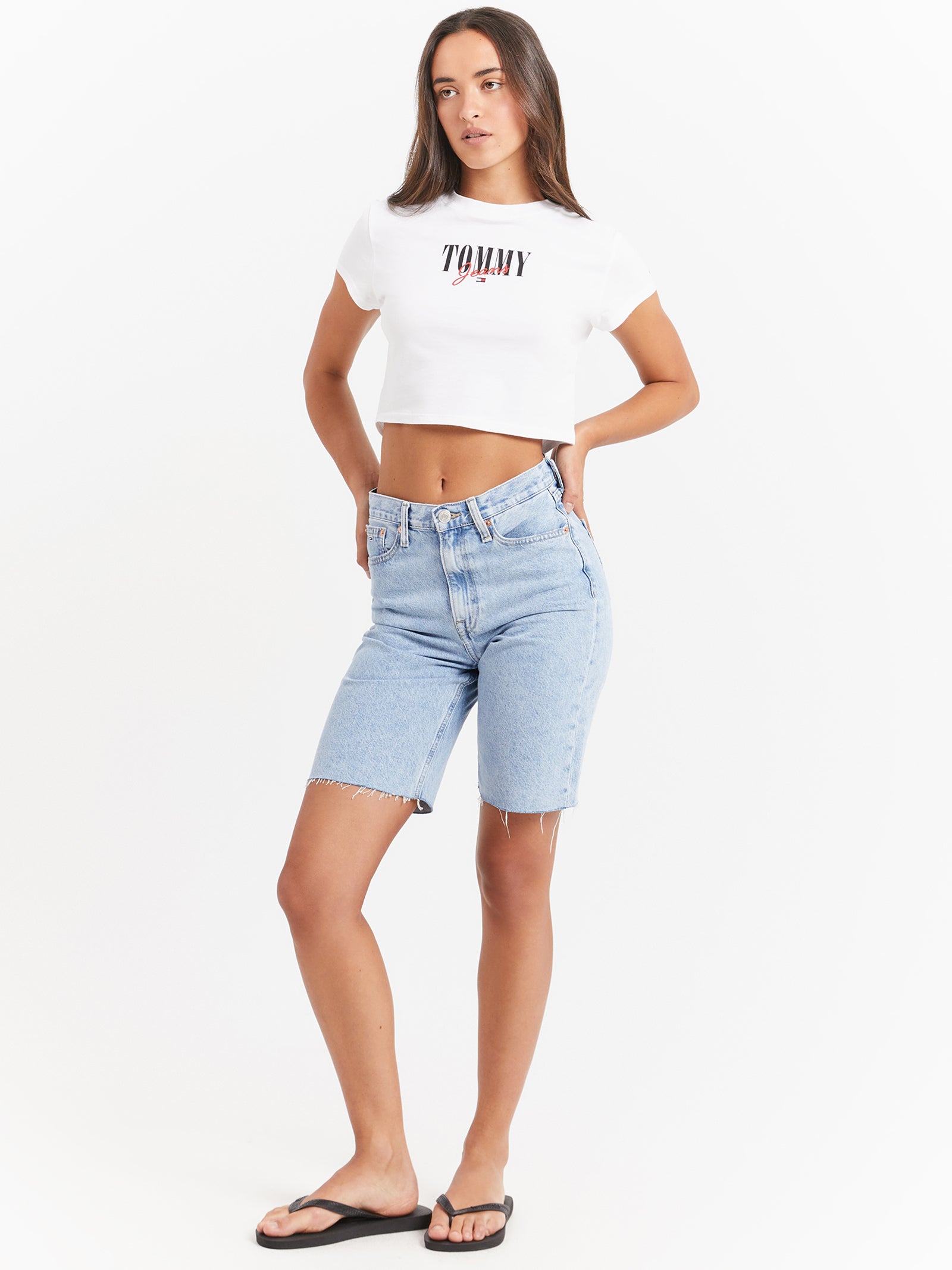 Baby Crop Essential Logo T-Shirt in White