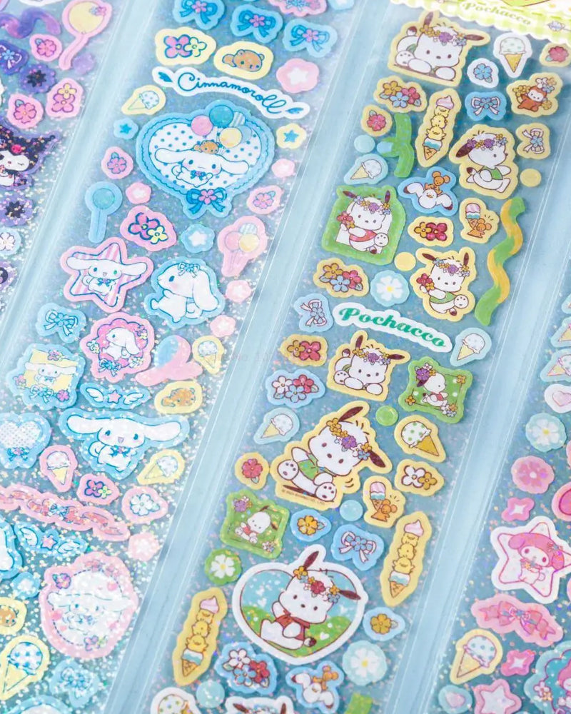 Sanrio Characters Flower Days Glitter Sticker Sheet