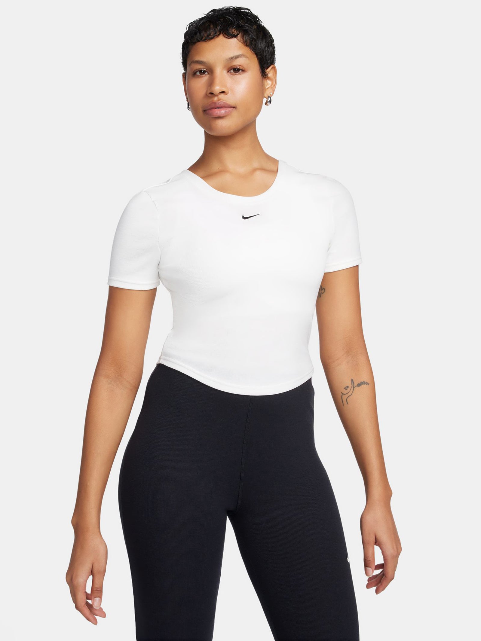 Sportswear Chill Knit Scoop Back Top in Sail & Black