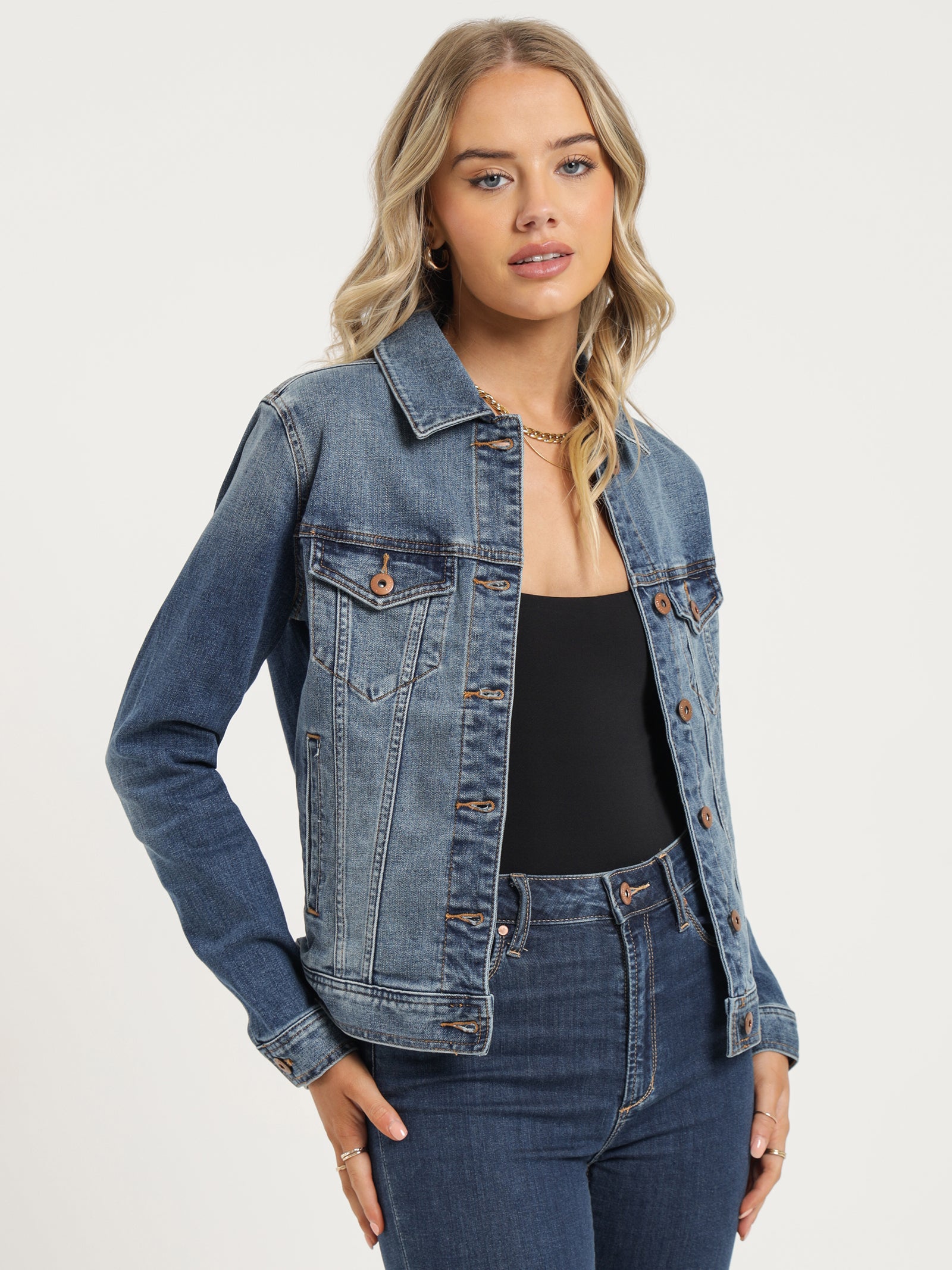 Annie Denim Jacket in Indigo Blue