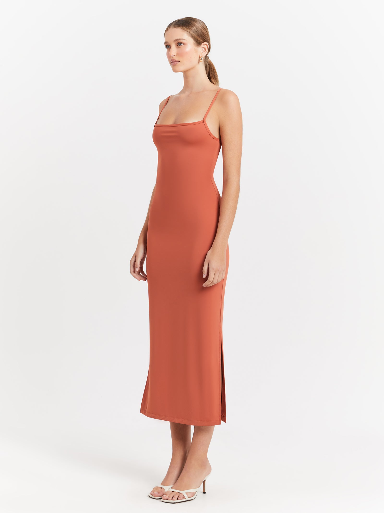 Mse Standard Low Back Dress in Sandstone