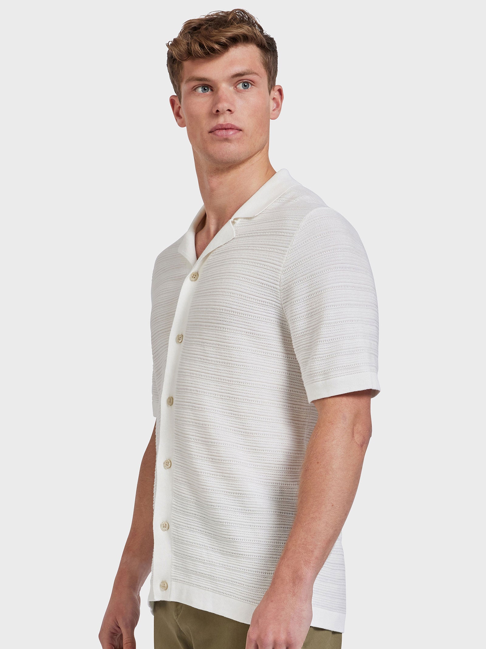 Monaco Knit Polo Shirt in Natural