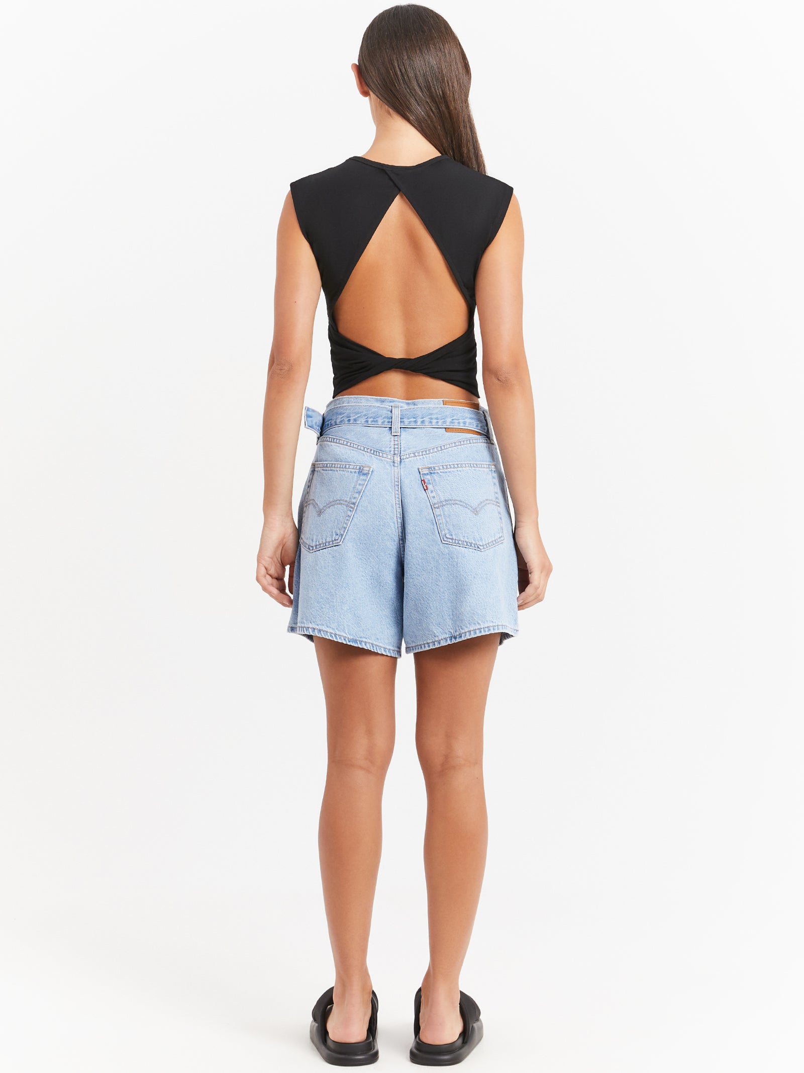 Belted Denim Shorts in Living Legend Blue