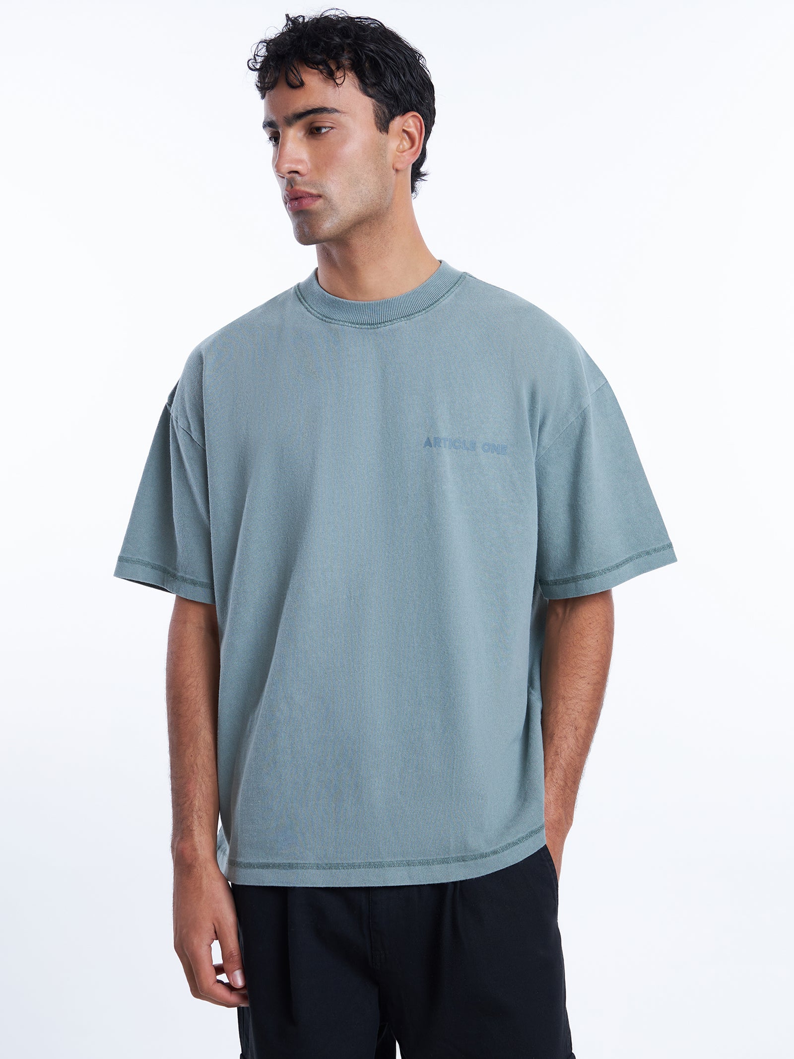 Subtle Logo Tee In Washed Arctic