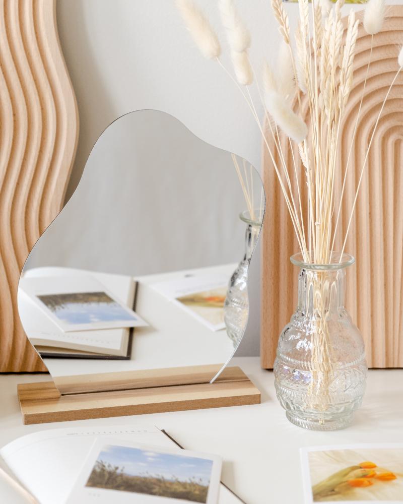 Pond Mirror with Wood Stand