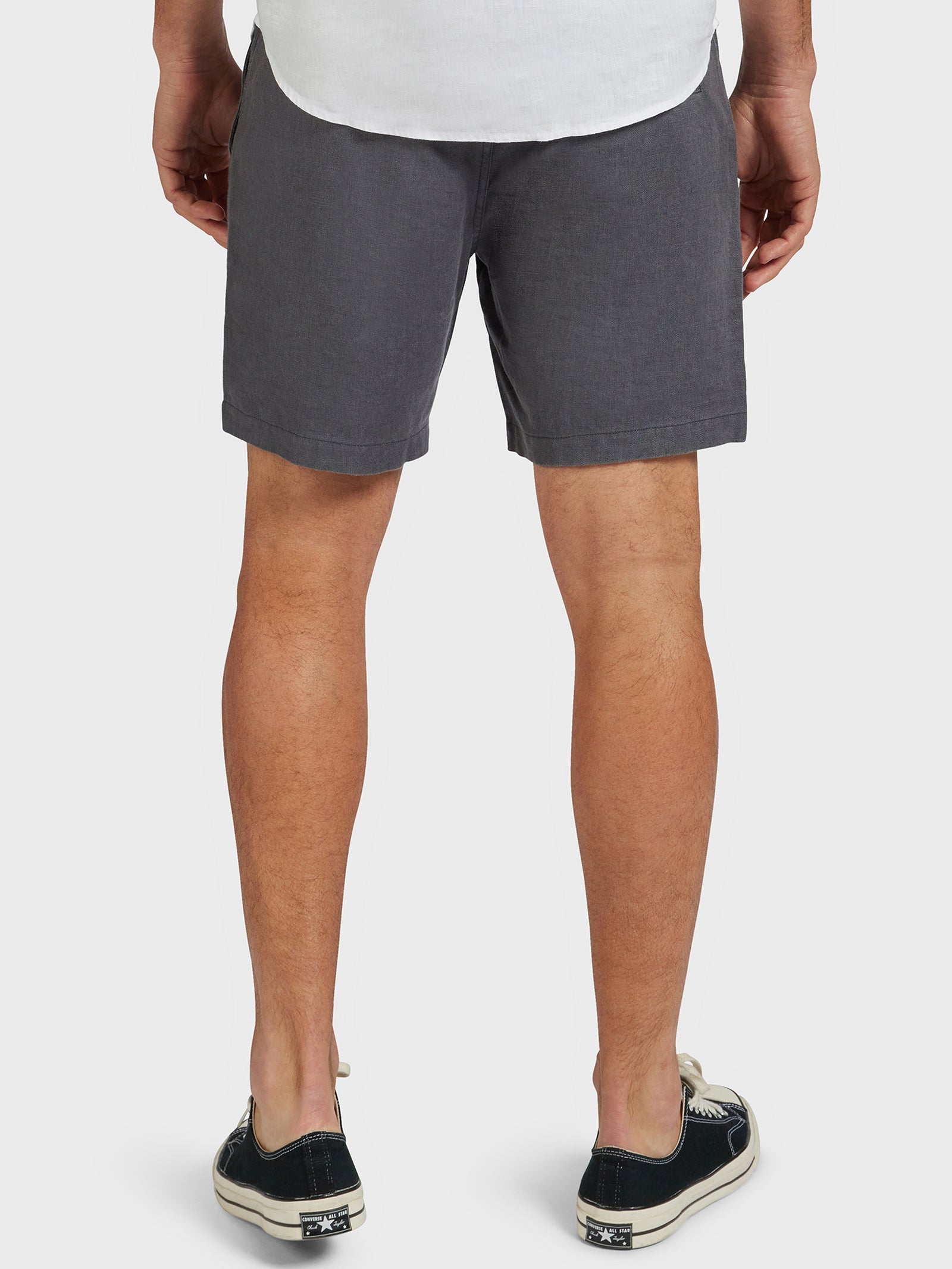 Riviera Linen Shorts in Charcoal Grey