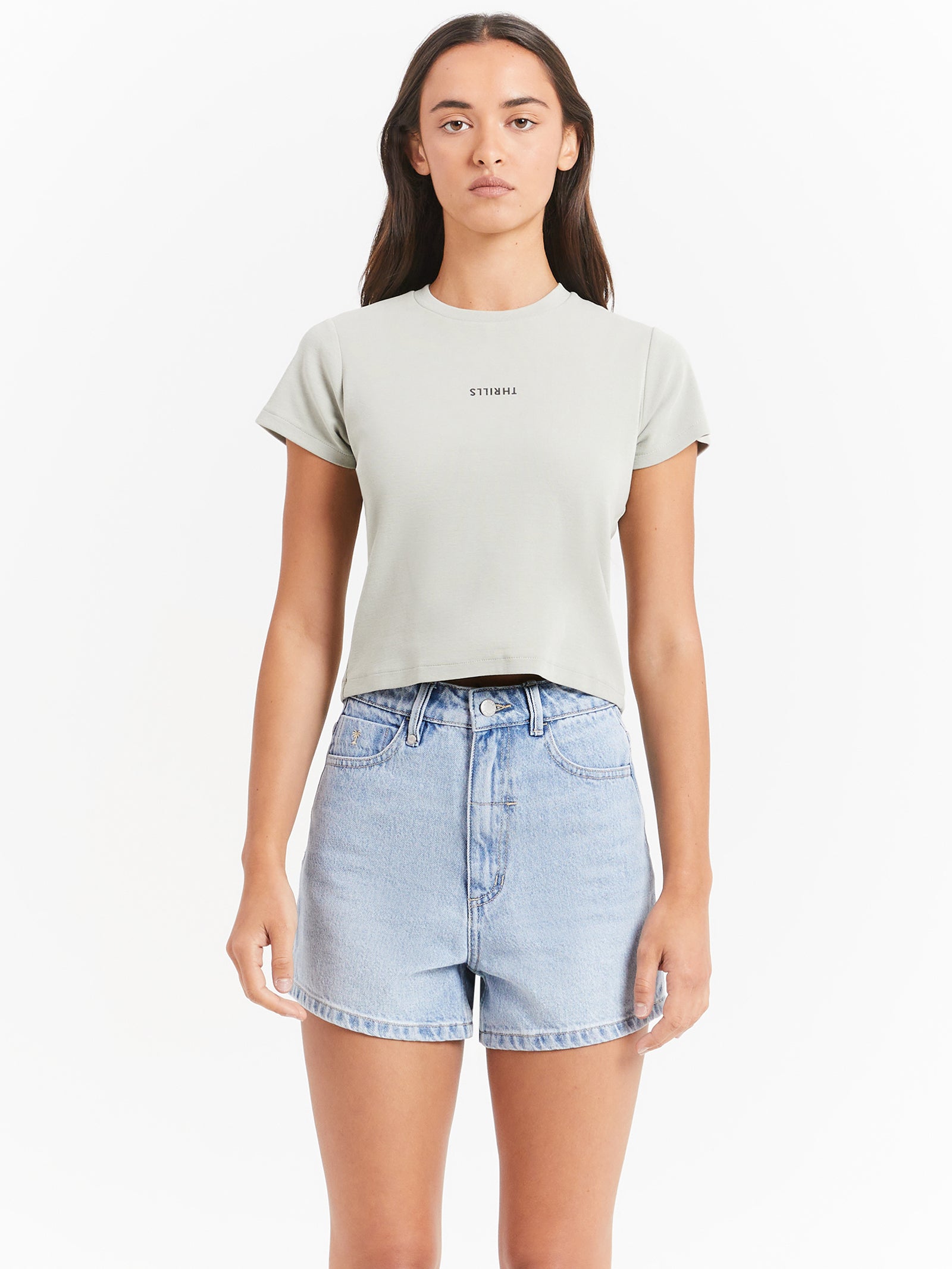 Minimal Thrills Mini T-Shirt in Sage Grey