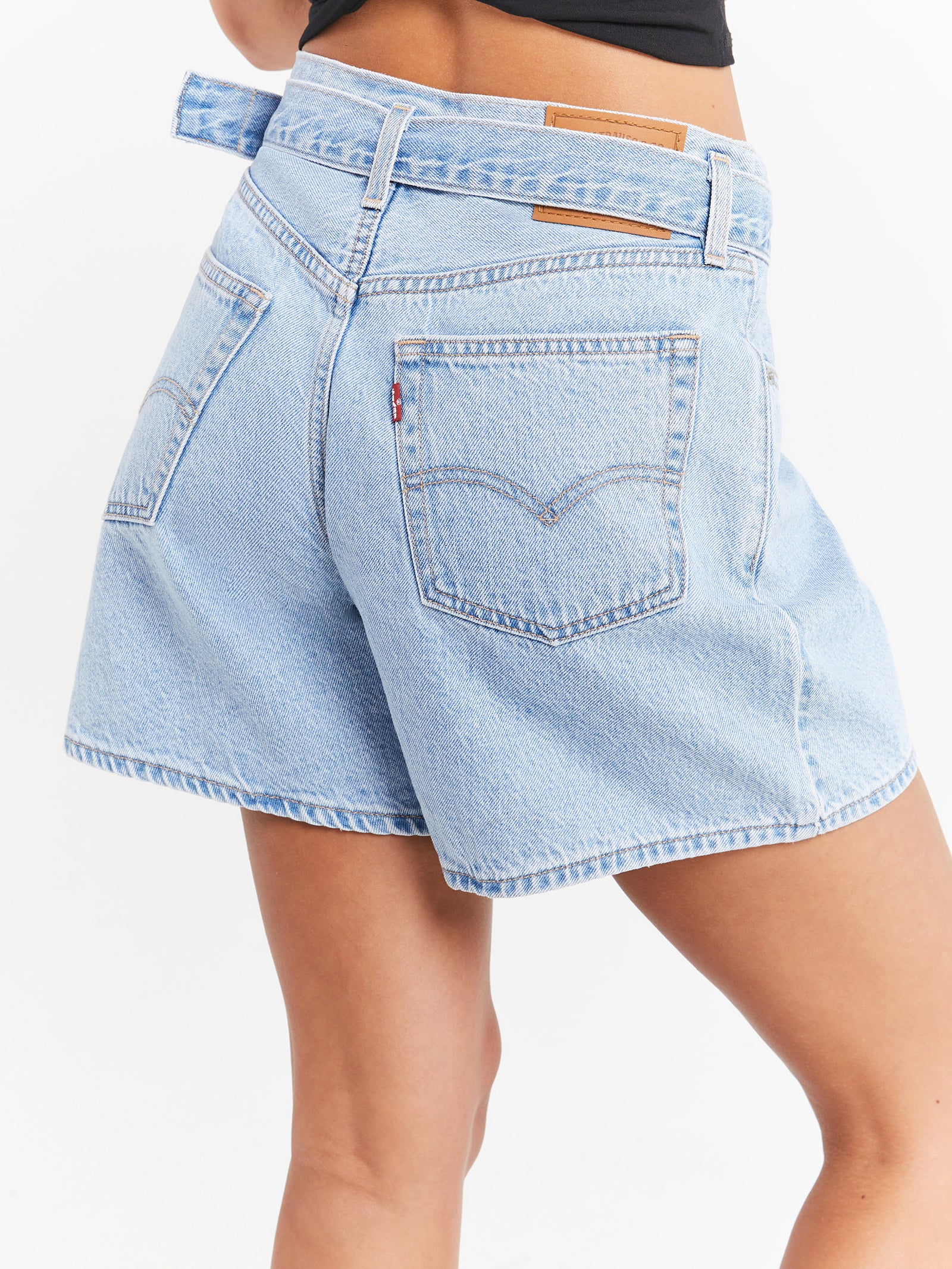 Belted Denim Shorts in Living Legend Blue