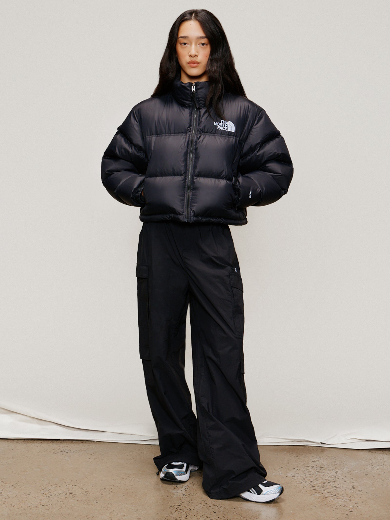 Nuptse Short Puffer Jacket in Black