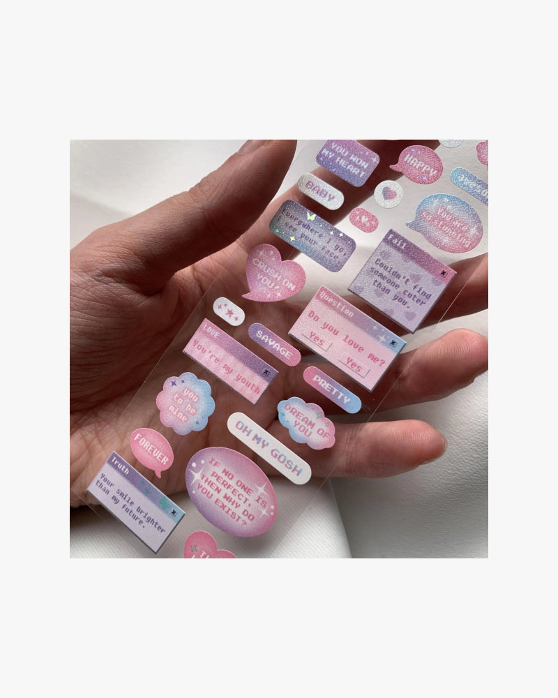 SOOANG STUDIO English Speech Bubble Sticker Sheet (4 Colours)