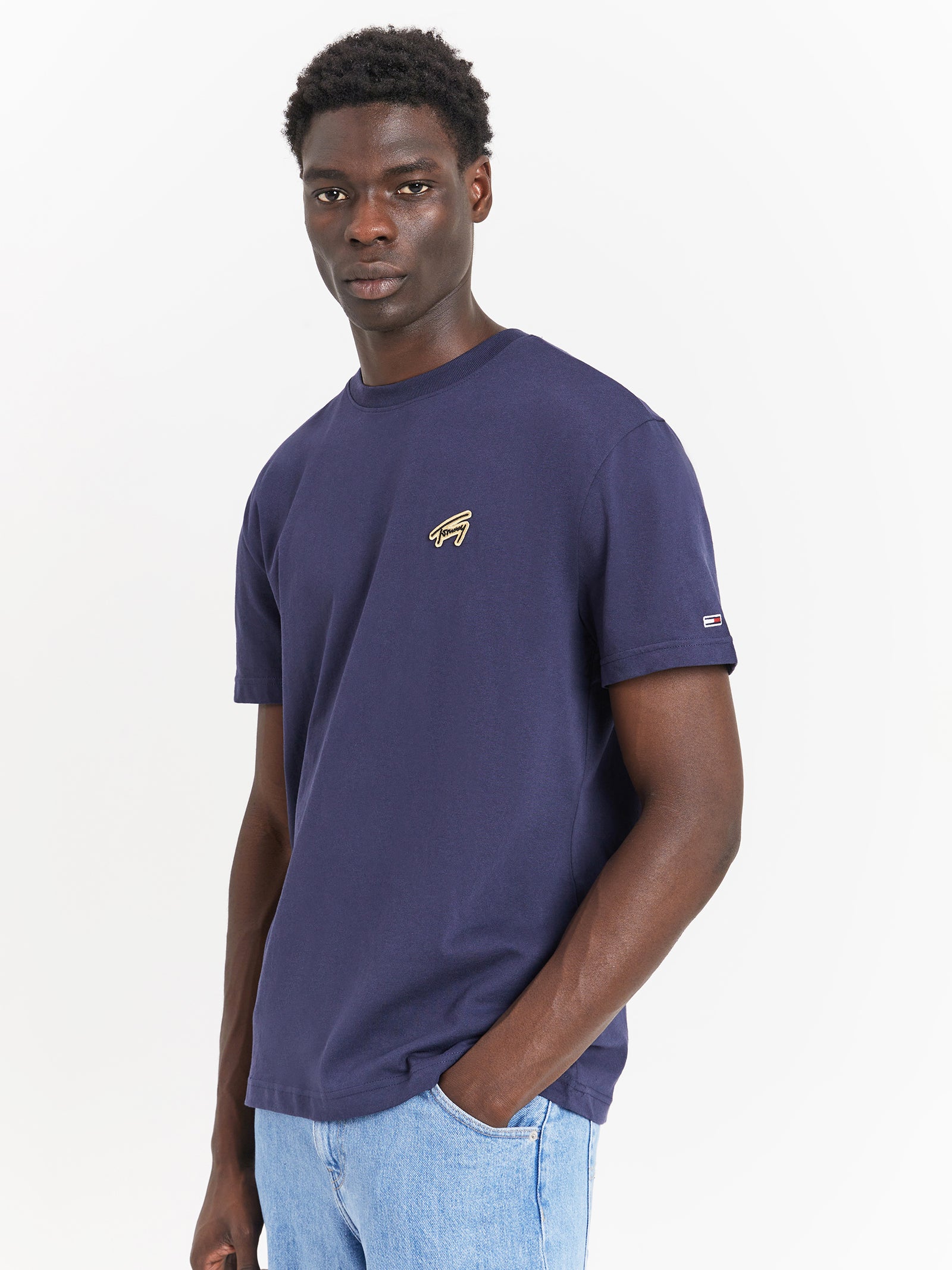 Classic Gold Signature T-Shirt in Twilight Navy