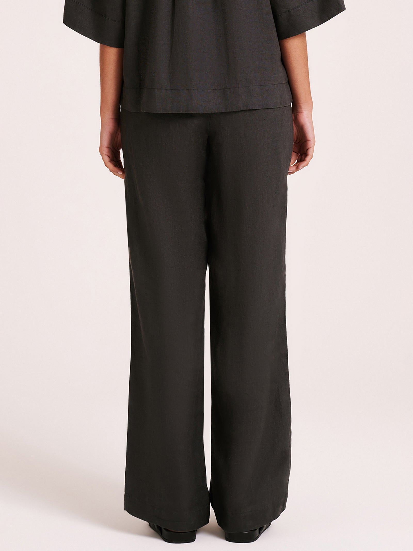 Lounge Linen Pants in Coal