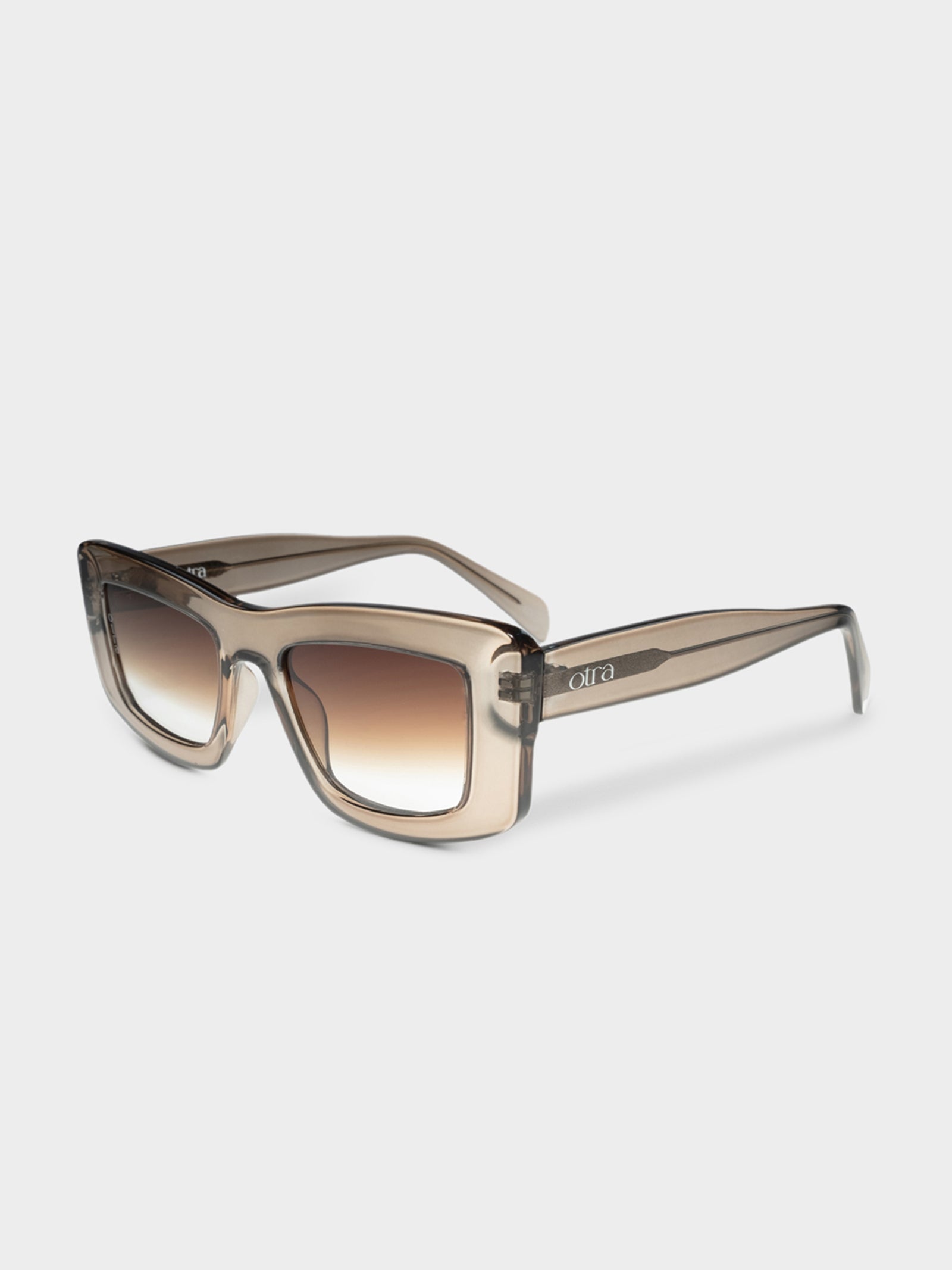 Marsha Sunglasses in Trans Olive & Brown Fade