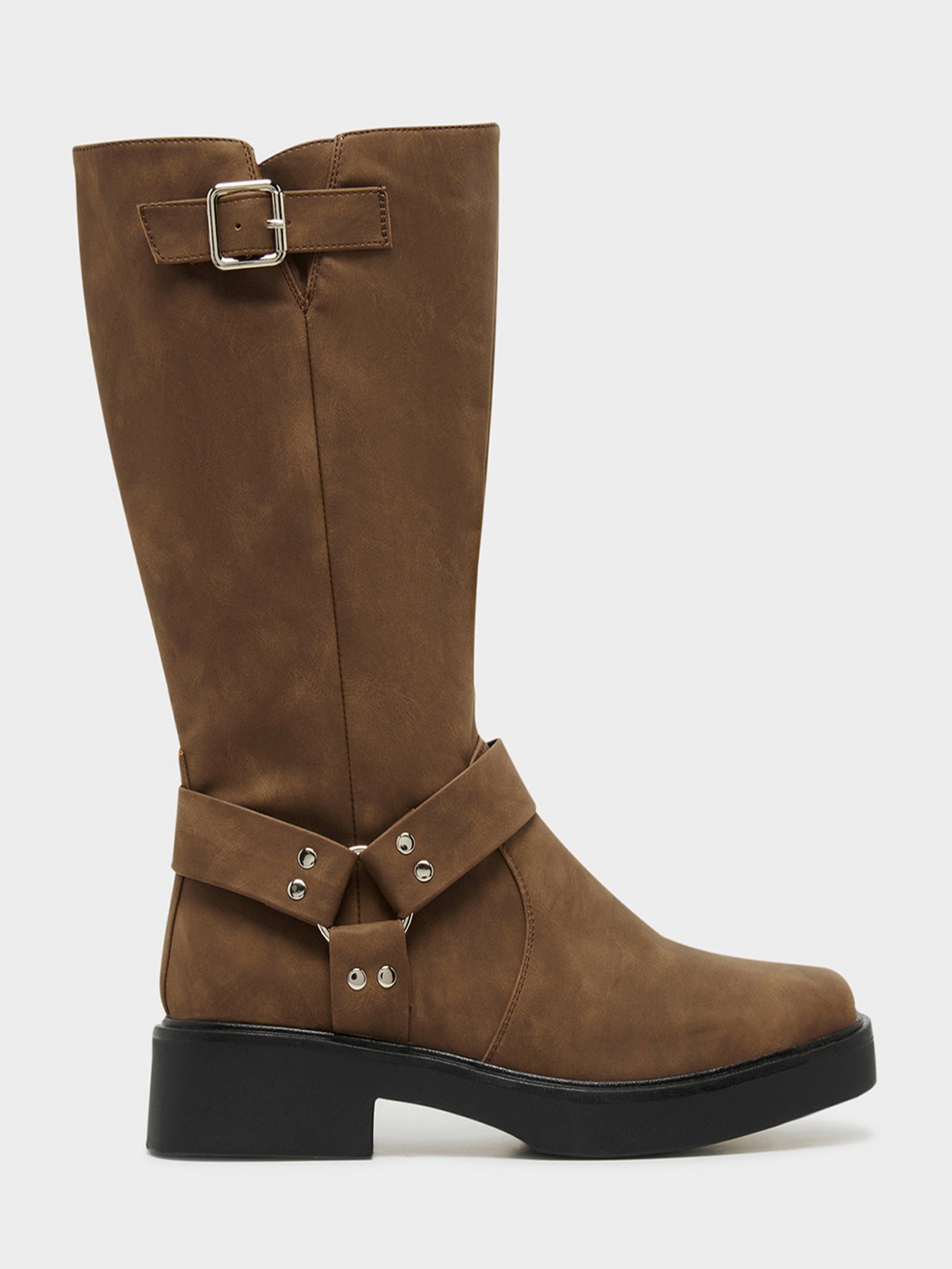 Womens Edge Biker Boots in Stone Nubuck