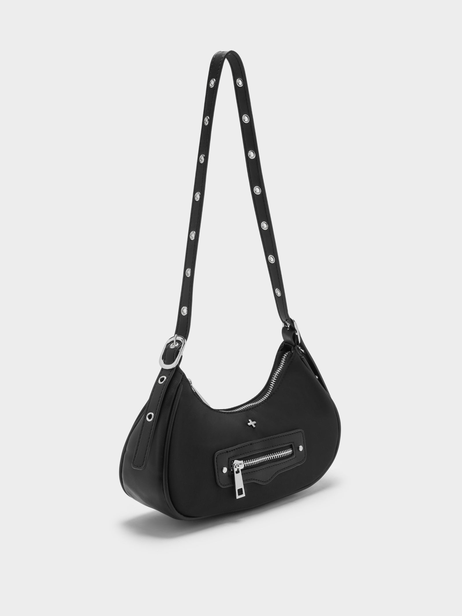 Em Davies Moto Searle Nylon Handbag in Black & Silver