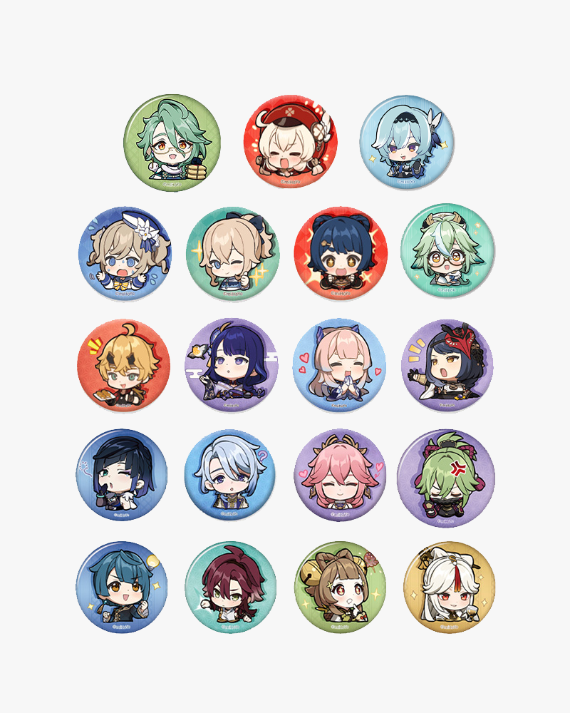 Genshin Impact Chibi Character Emote Badge Vol.2