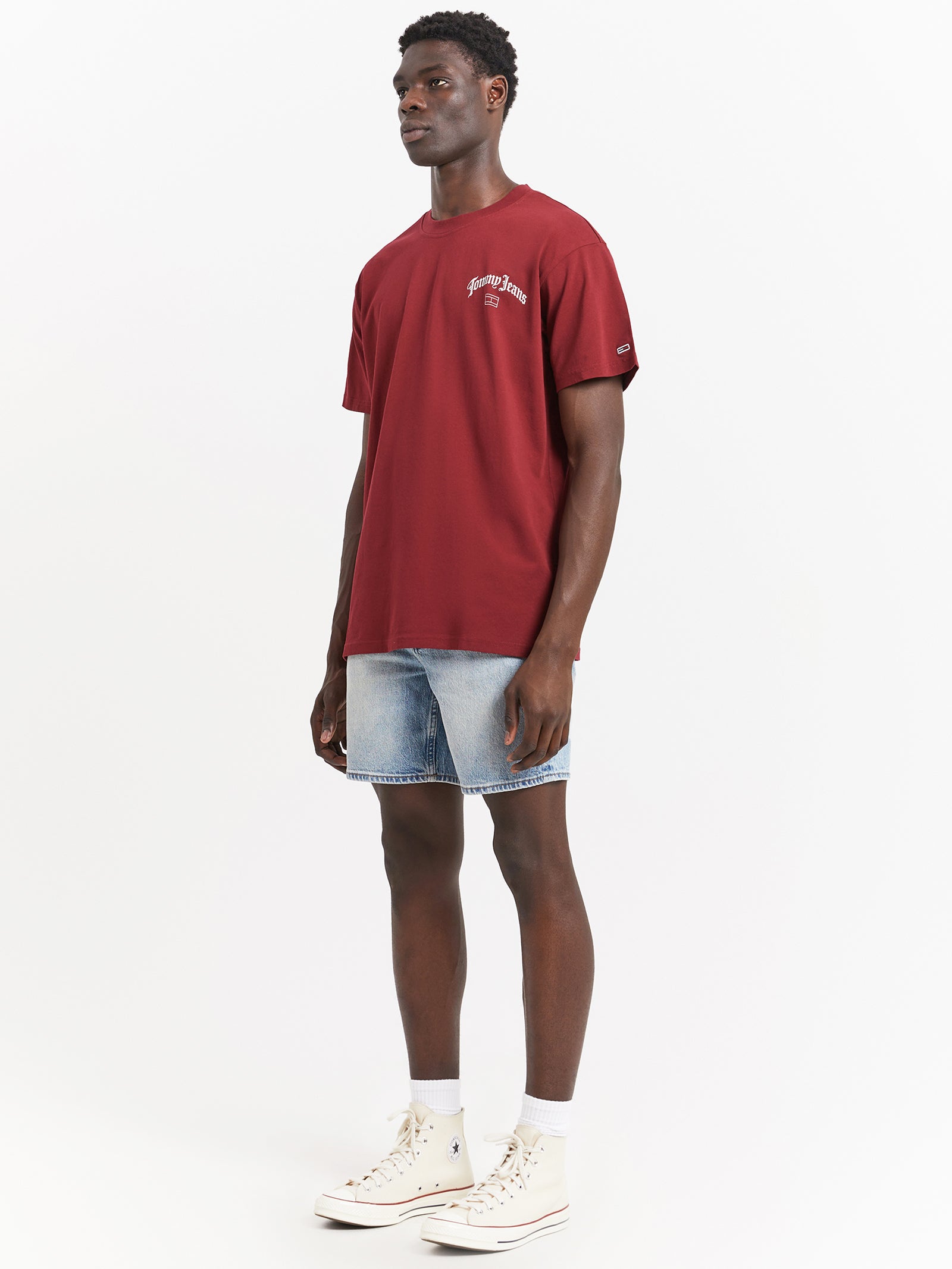 Back Logo Relaxed Fit T-Shirt in Rouge