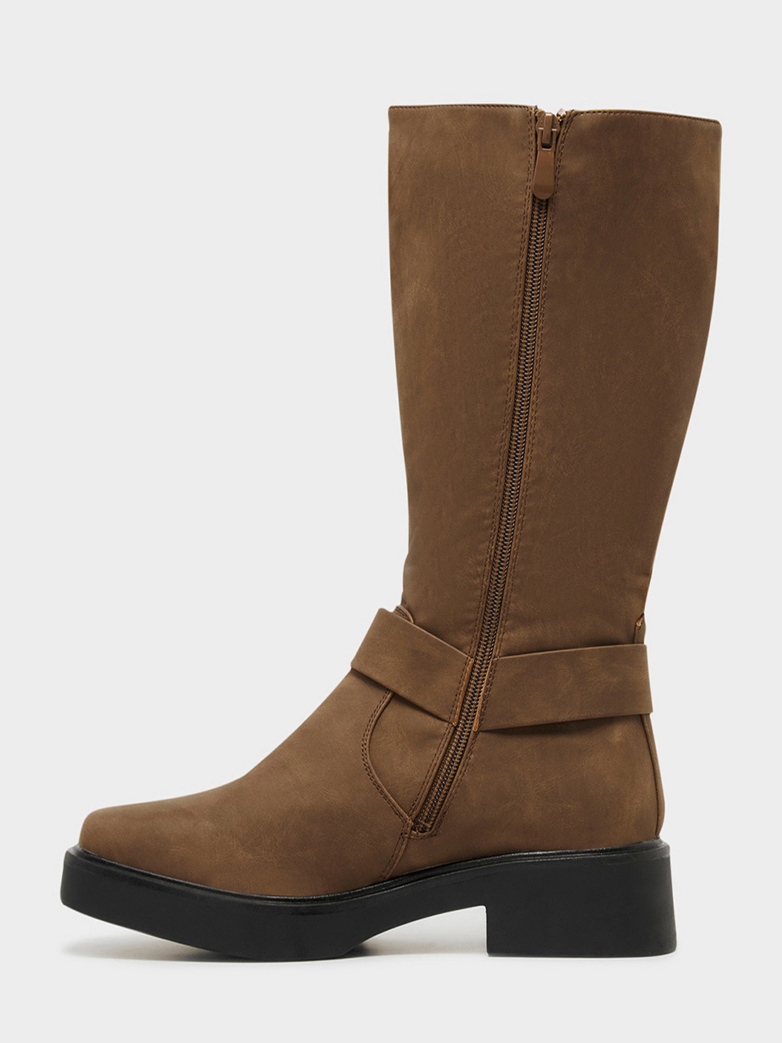 Womens Edge Biker Boots in Stone Nubuck