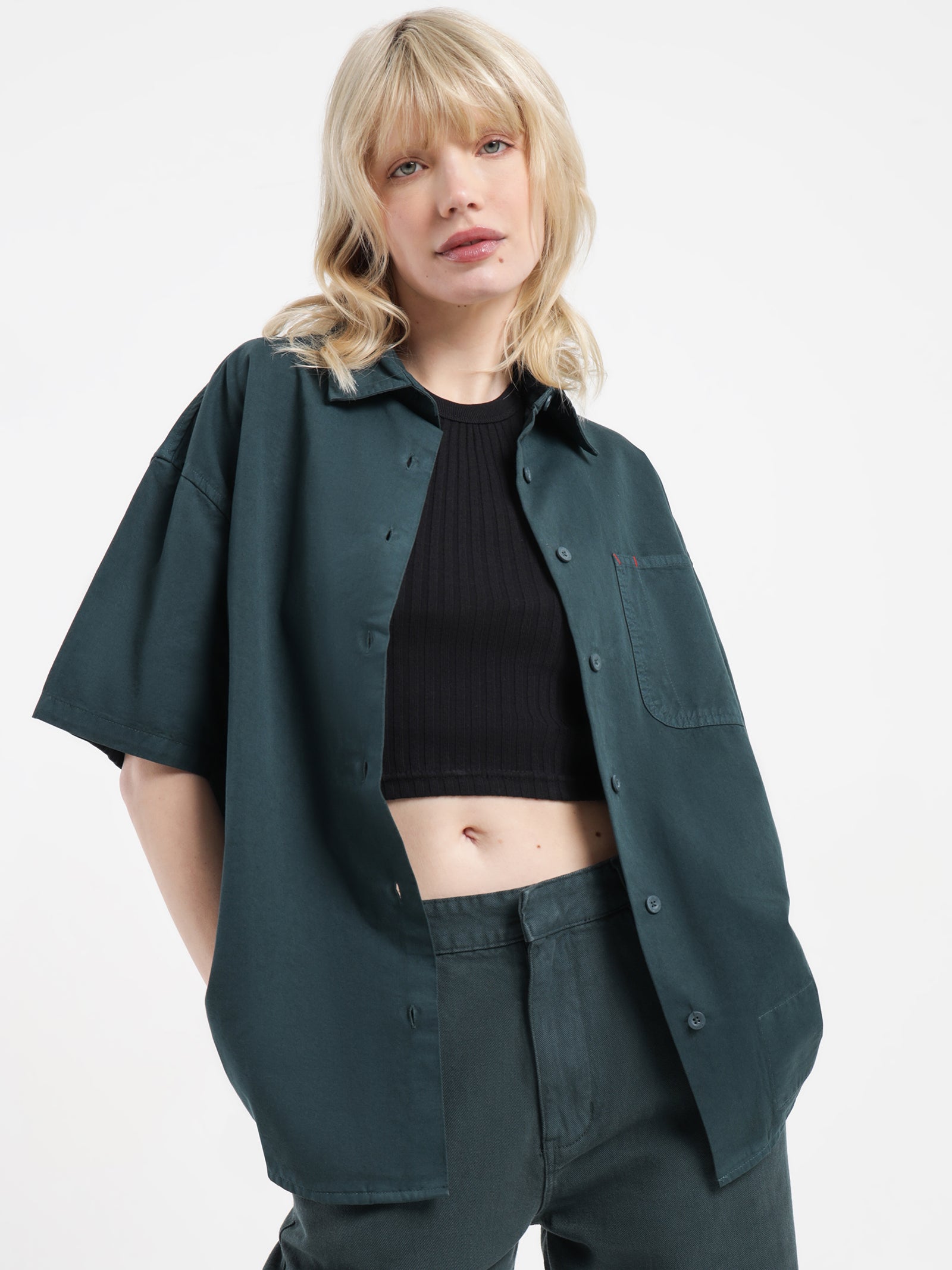 Hard Yakka Short Sleeve Work Shirt in Yakka Green