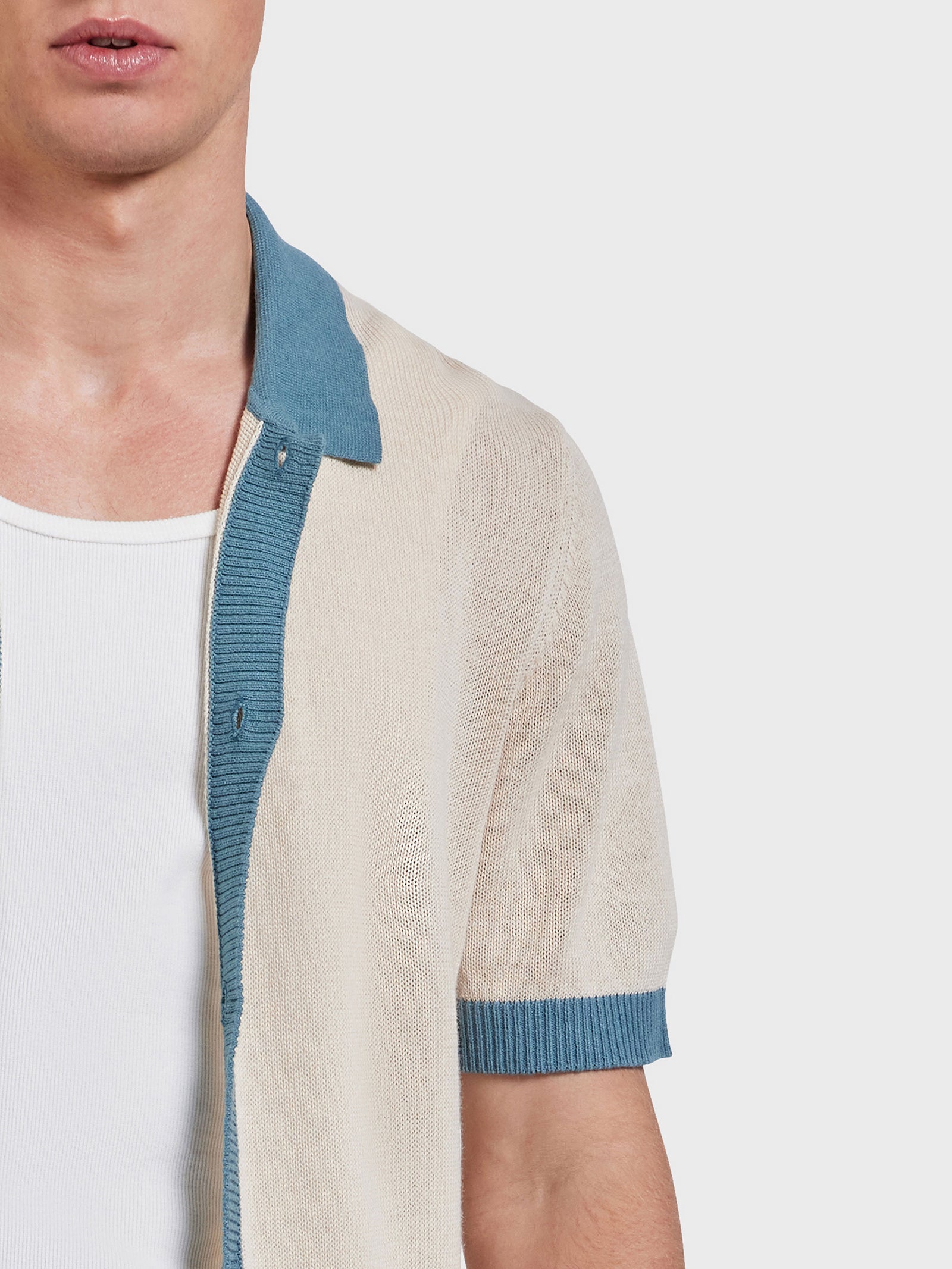 Gatsby Knit Polo Shirt in Natural