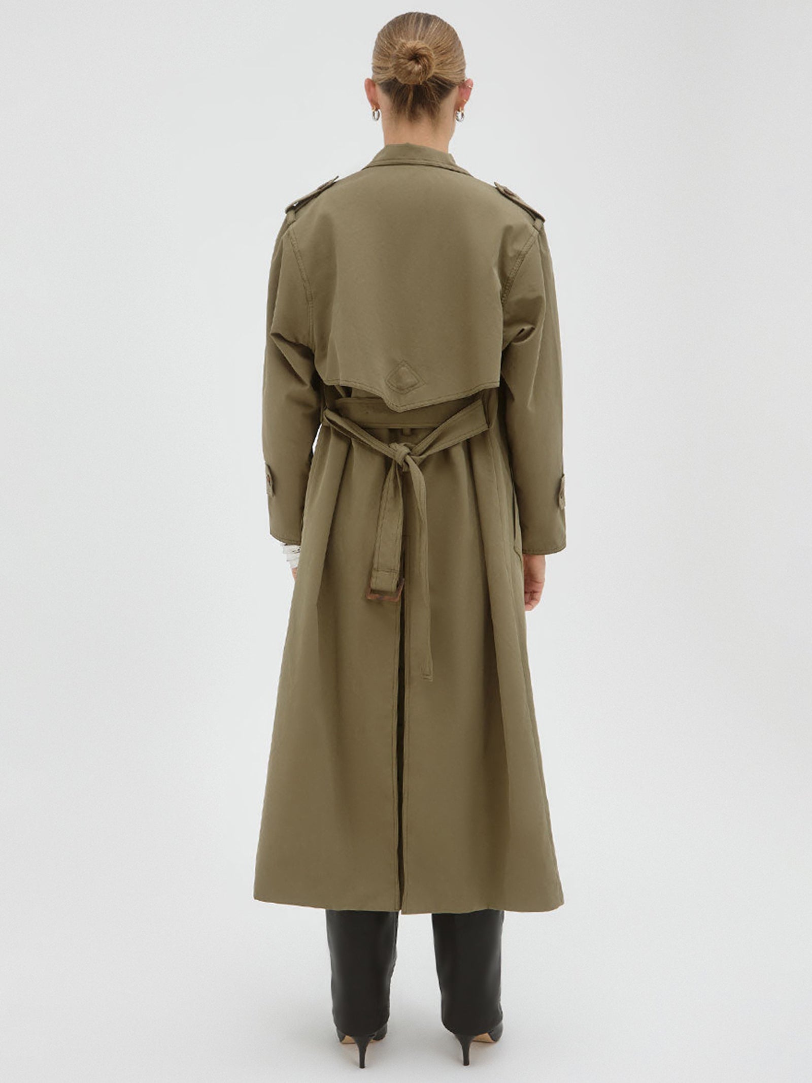 Agency Trench Coat in Olive Green