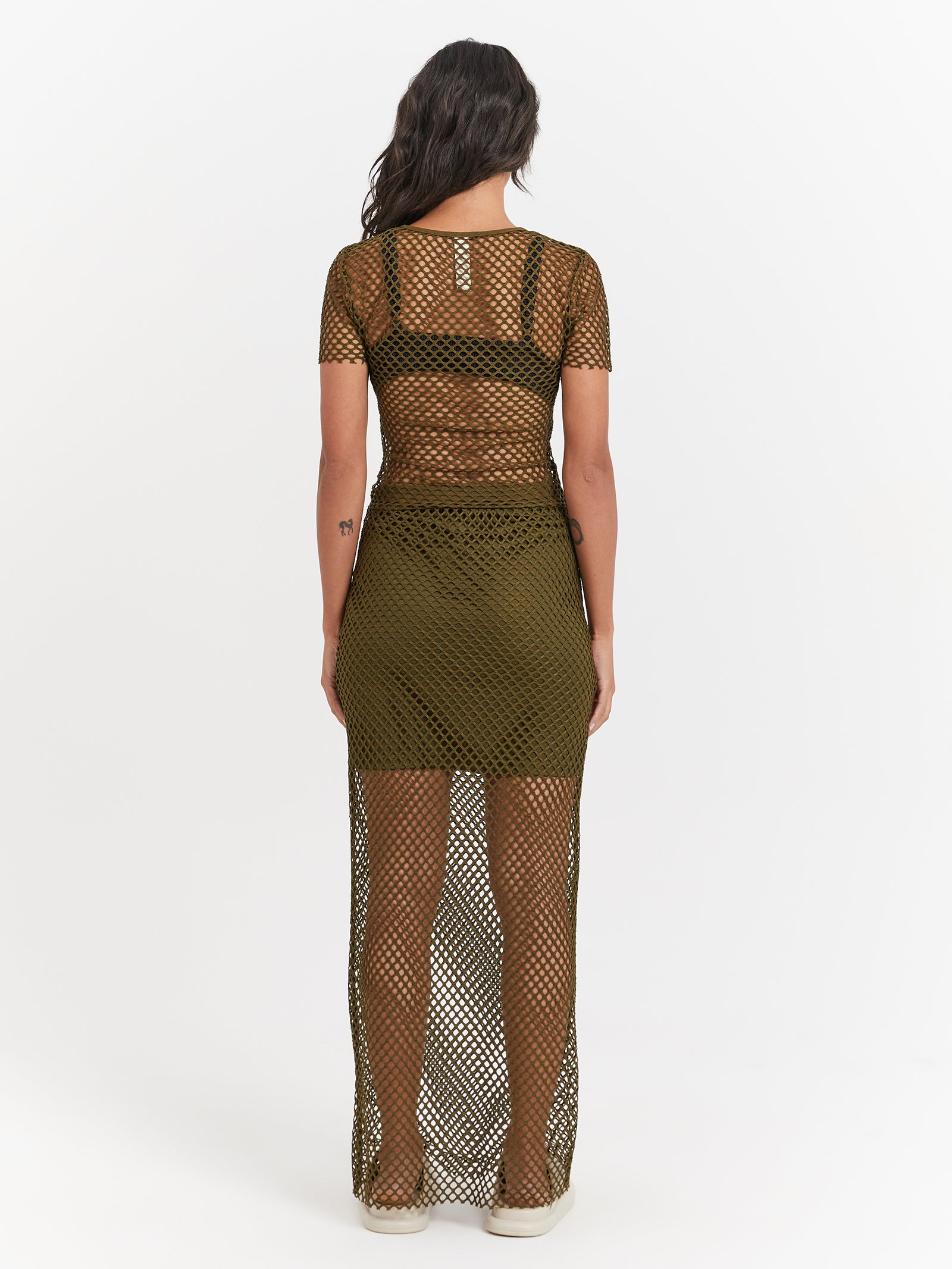 Ruby Mesh Top in Khaki