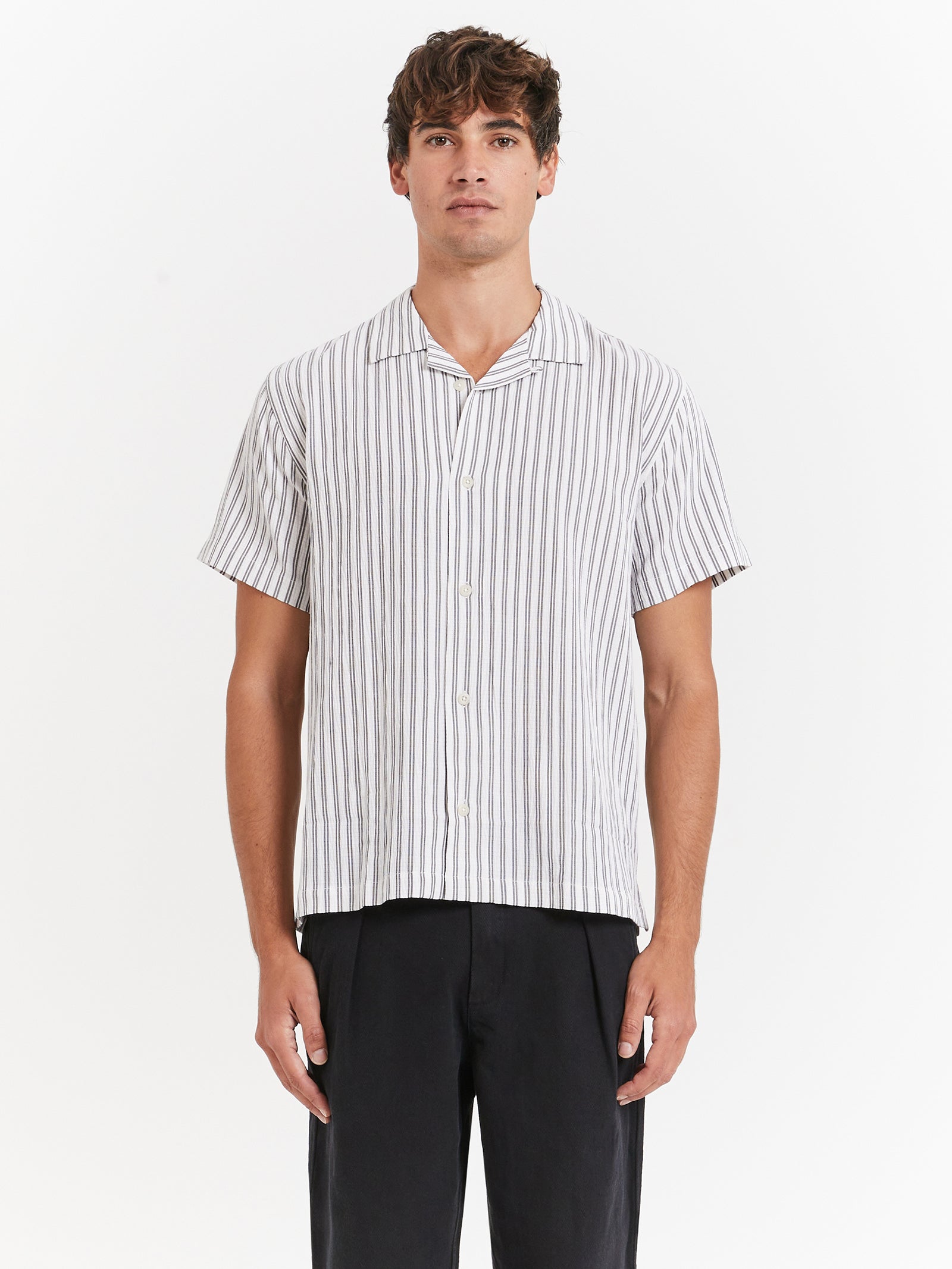 Giuseppe Shirt in Coal Stripe