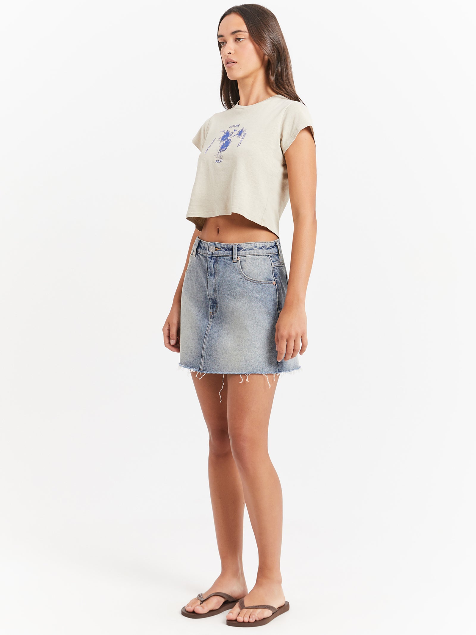 A-Line Denim Skirt in Dylan Light Vintage Blue