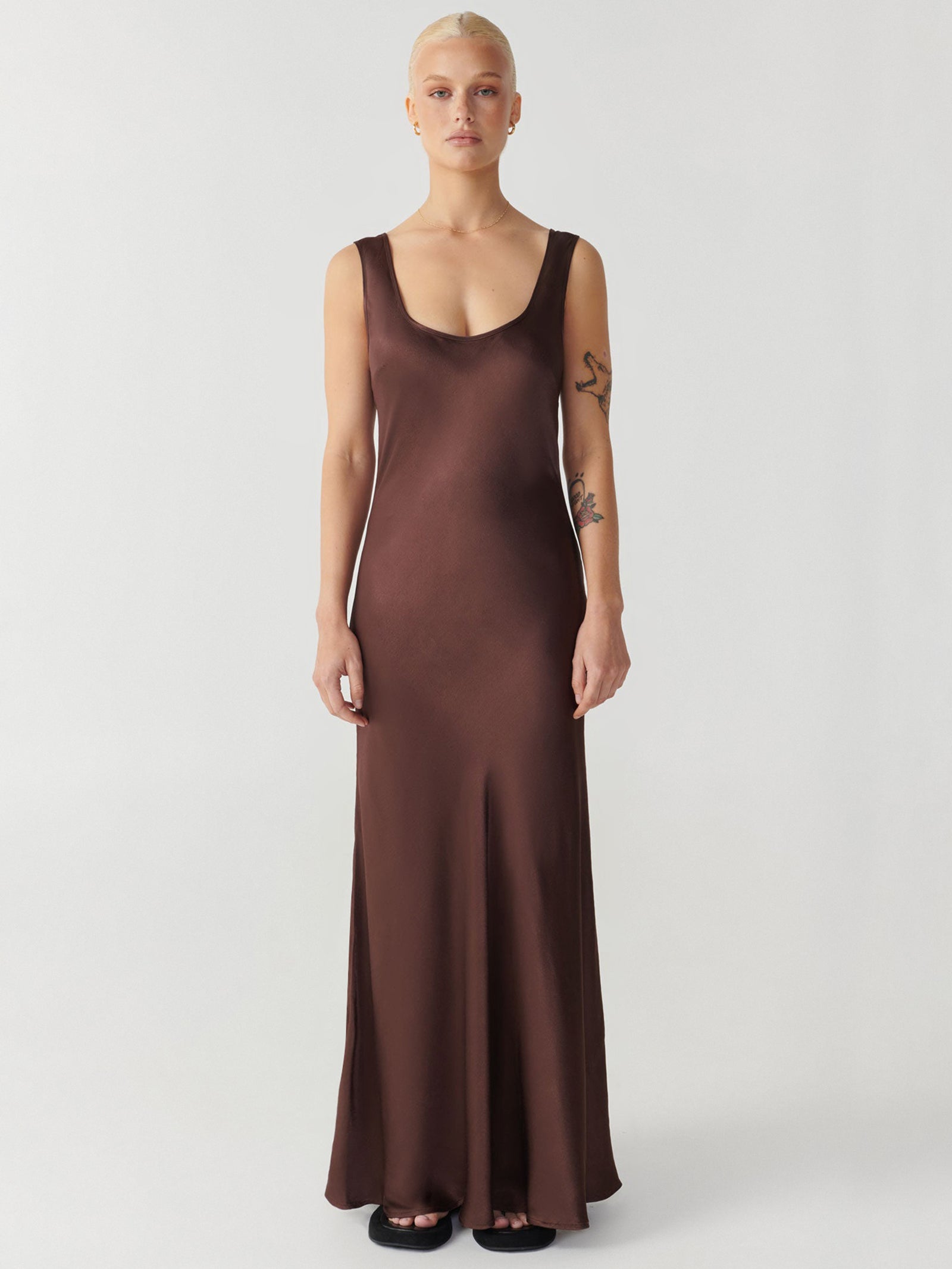 Jones Midi Dress in Dark Oak