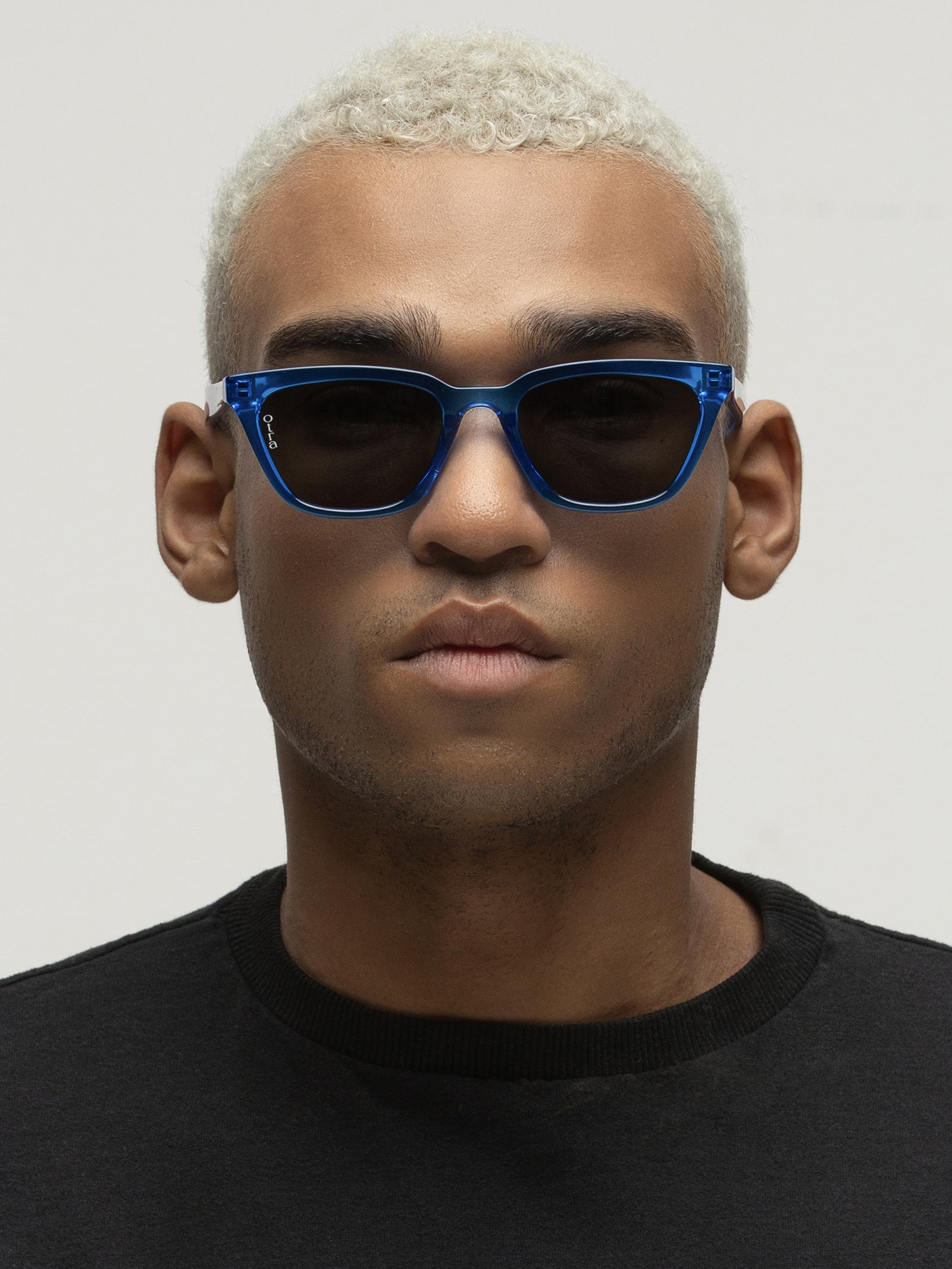 Seva Sunglasses in Trans Blue & Smoke