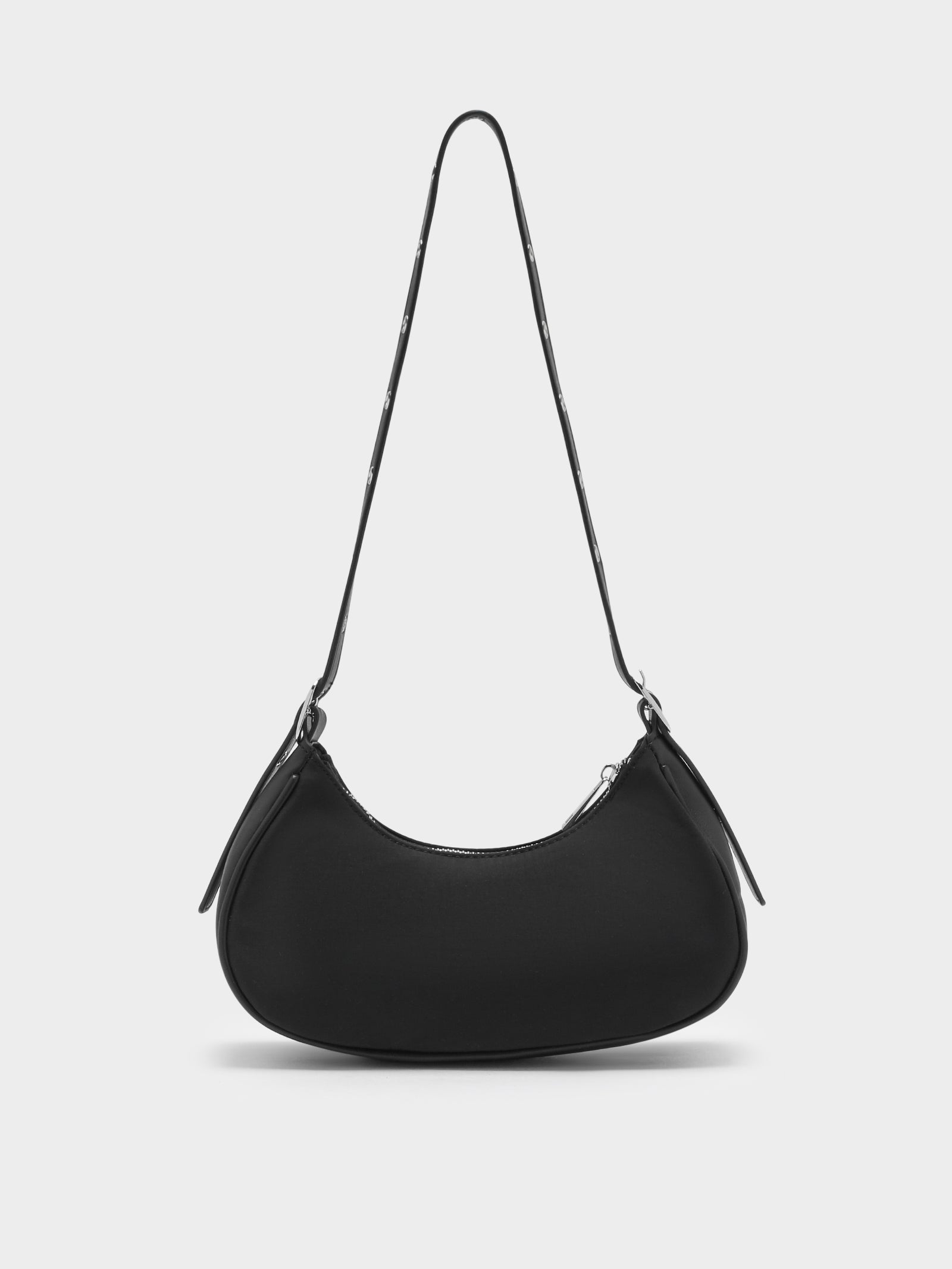 Em Davies Moto Searle Nylon Handbag in Black & Silver