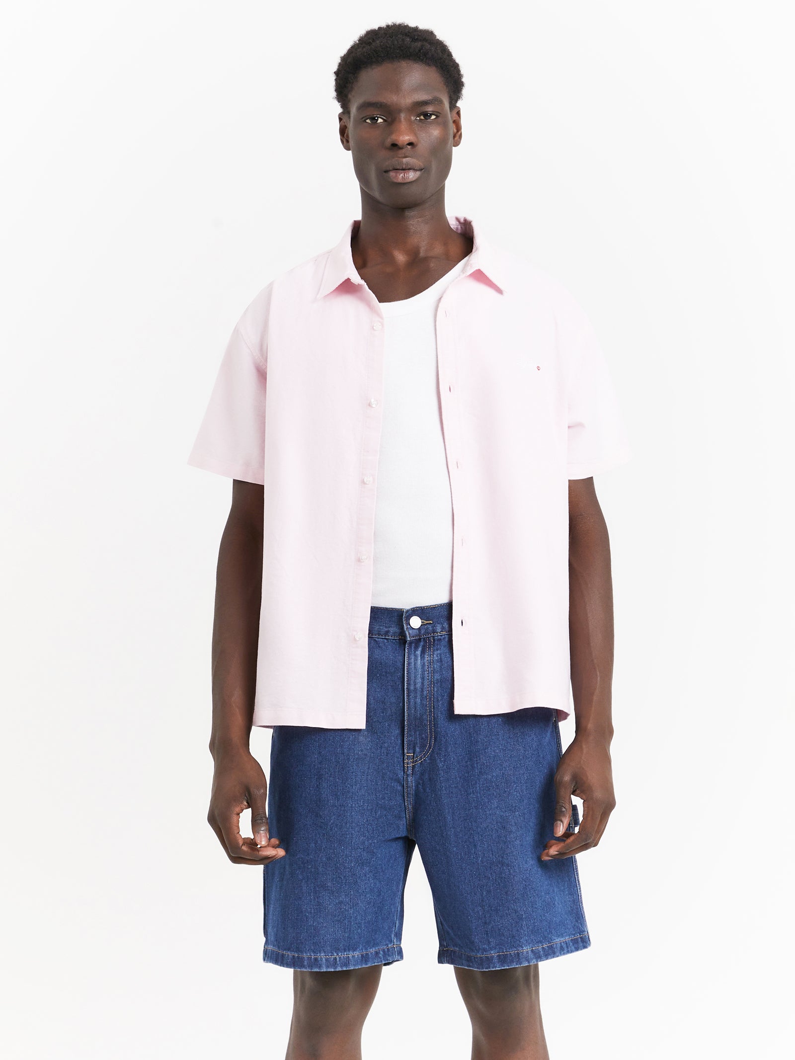 Graffiti Oxford Shirt in Rose Pink