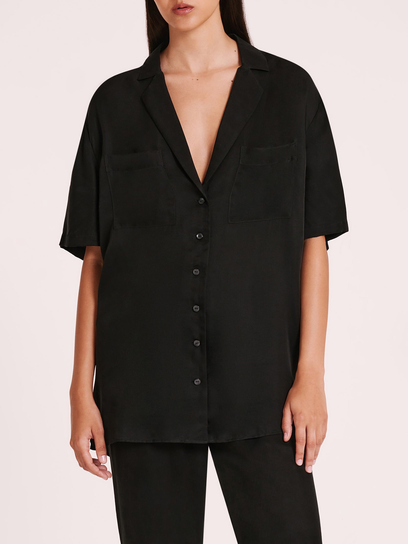 Lucia Cupro Shirt in Black