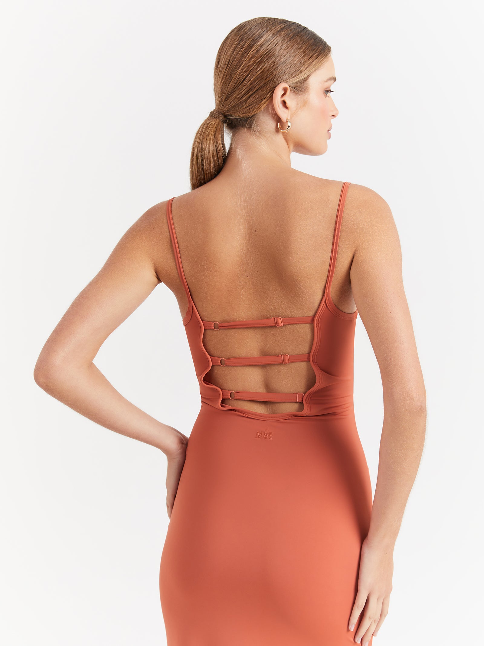 Mse Standard Low Back Dress in Sandstone