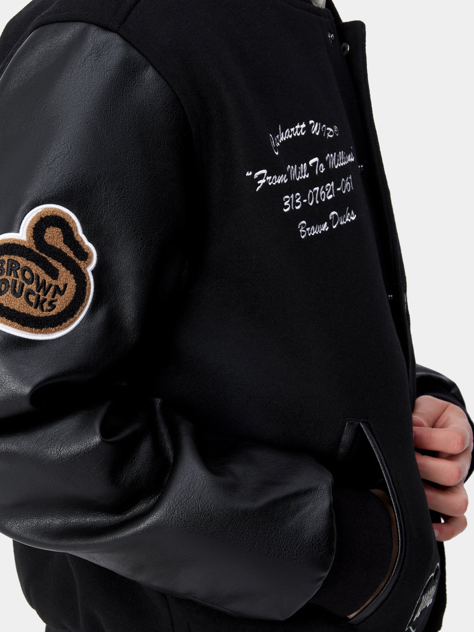 Brown Ducks Bomber In Black